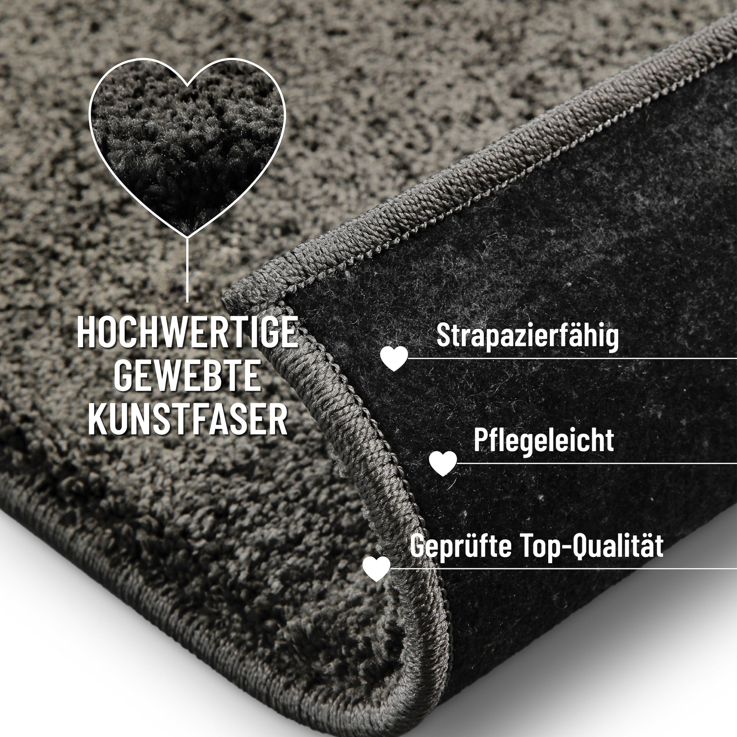 Wecon home Basics Hochflor-Teppich »Nova«, quadratisch, 25 mm Höhe, Shaggy, gewebt, Läufer, robust, Wohnzimmer, Schlafzimmer