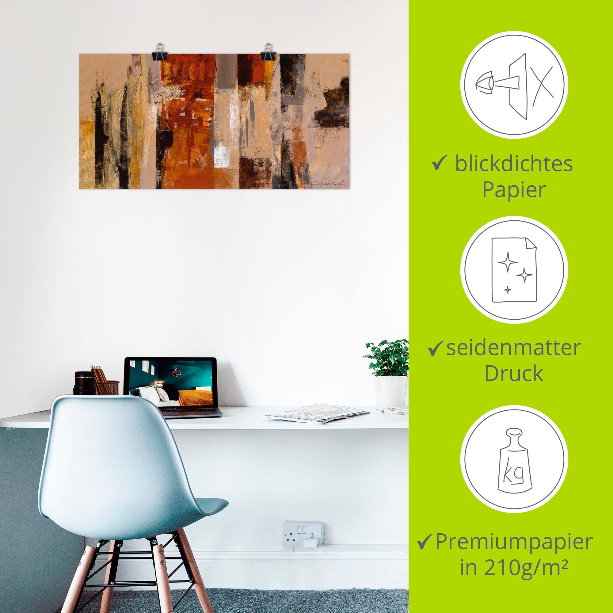 Artland Wandbild »Stadt-Morgen« Gegenstandslos 1 Stk. tlg. als Leinwandbild, Poster in verschied. Grössen