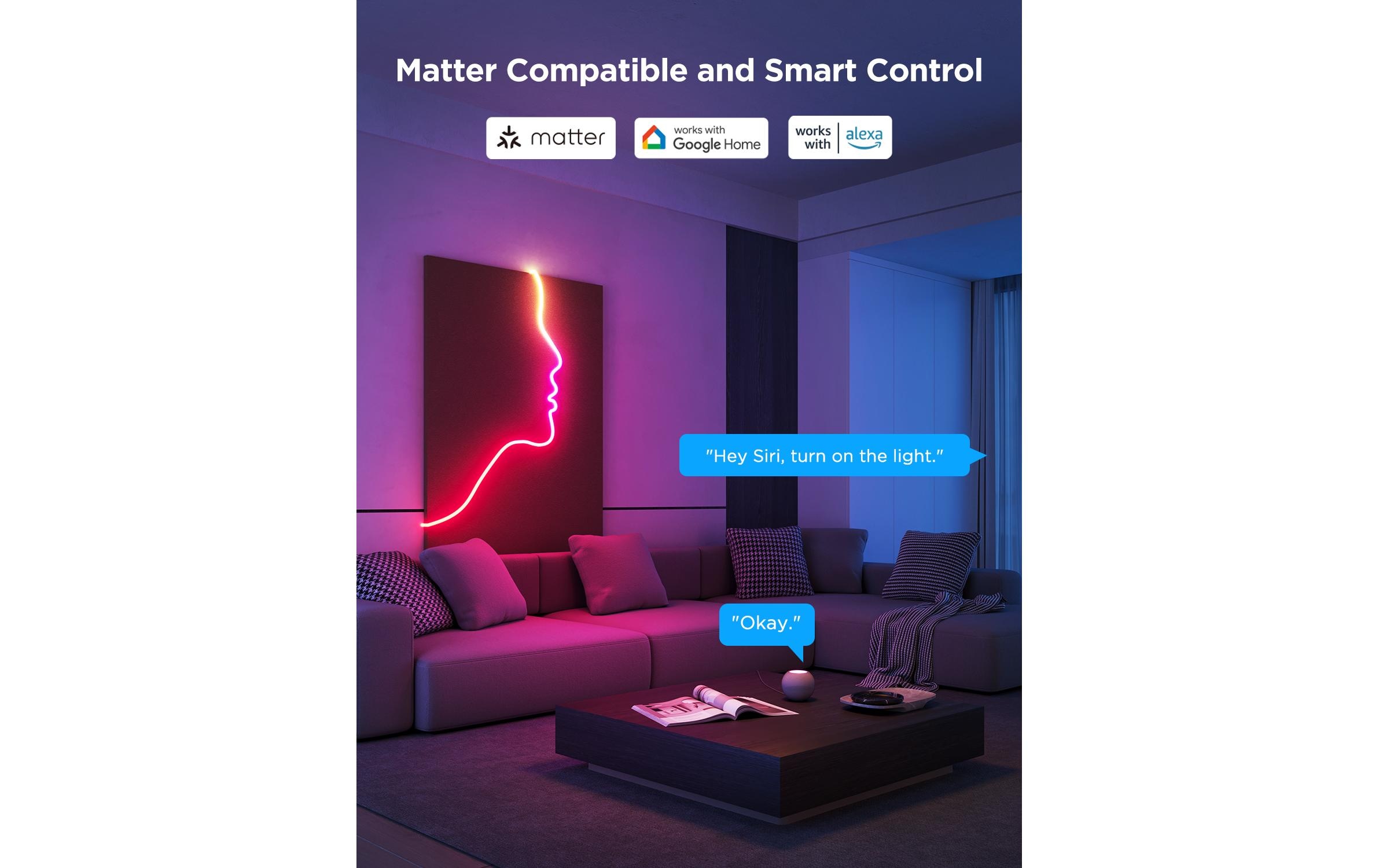 Govee LED-Streifen »Neon, 4 m, RGBIC«, 420 St.-flammig, Für Aussenanwendung geeignet