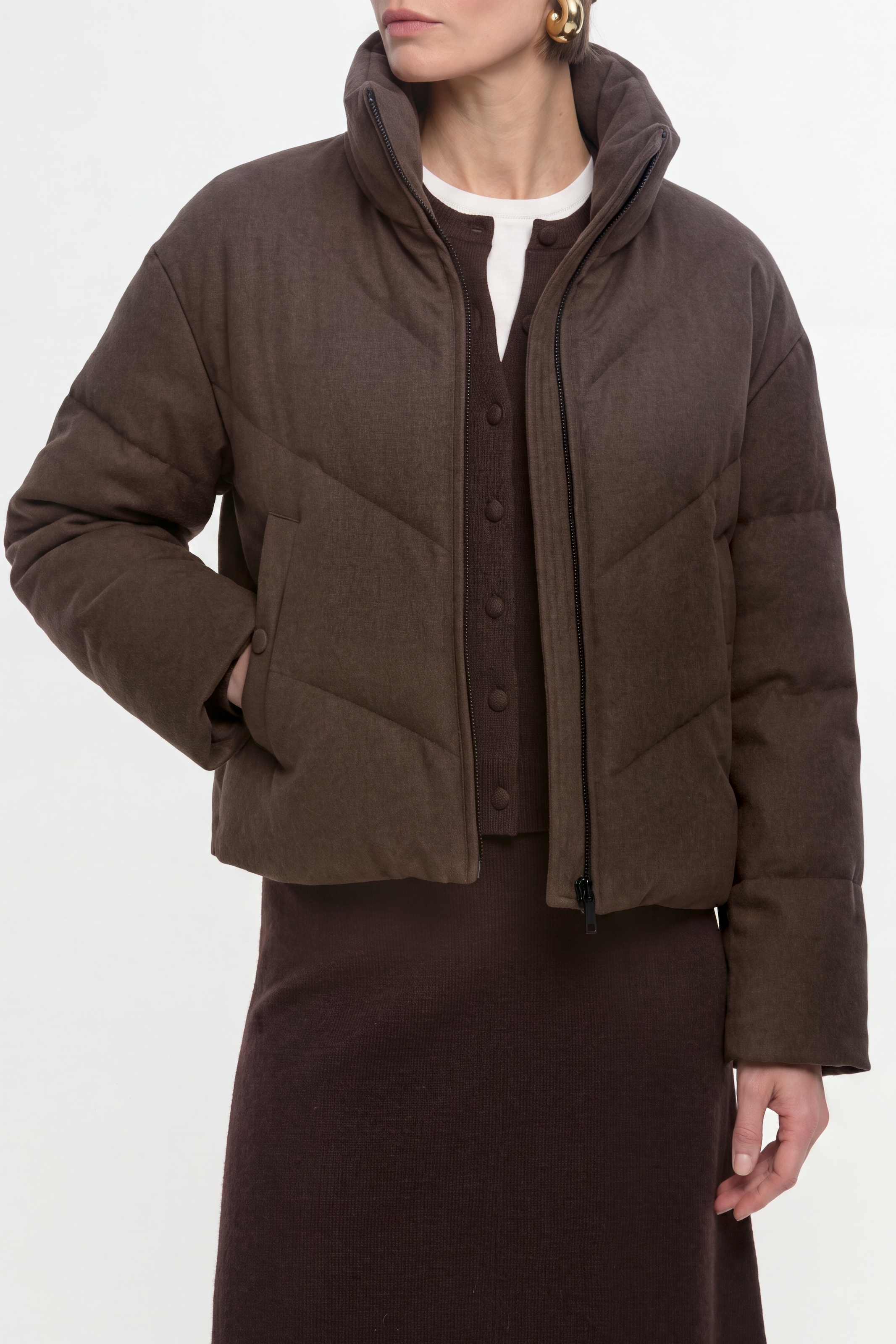 Image of RICHROYAL Steppjacke ohne Kapuze aus Woll-Mix, Regular fit mit Stehkragen