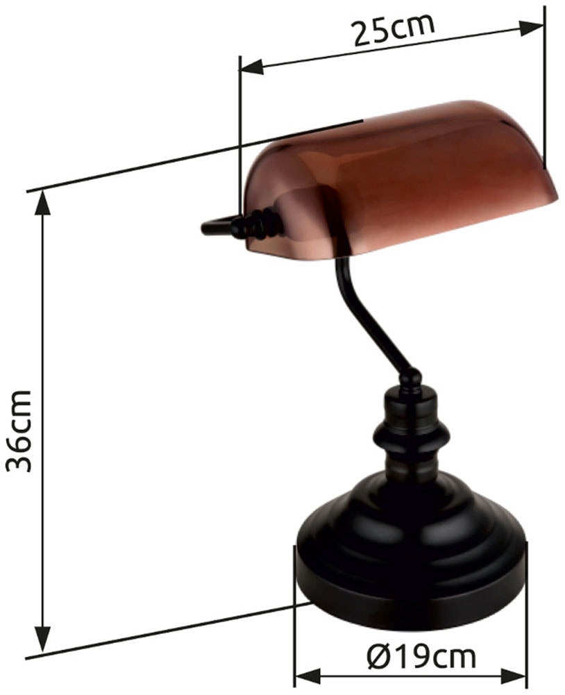GLOBO LIGHTING Lampe de bureau »ANTIQUE« 1 cuis Klassische Schreibtischleuchte, Antik-look Tischleuchte, Bankerlamp