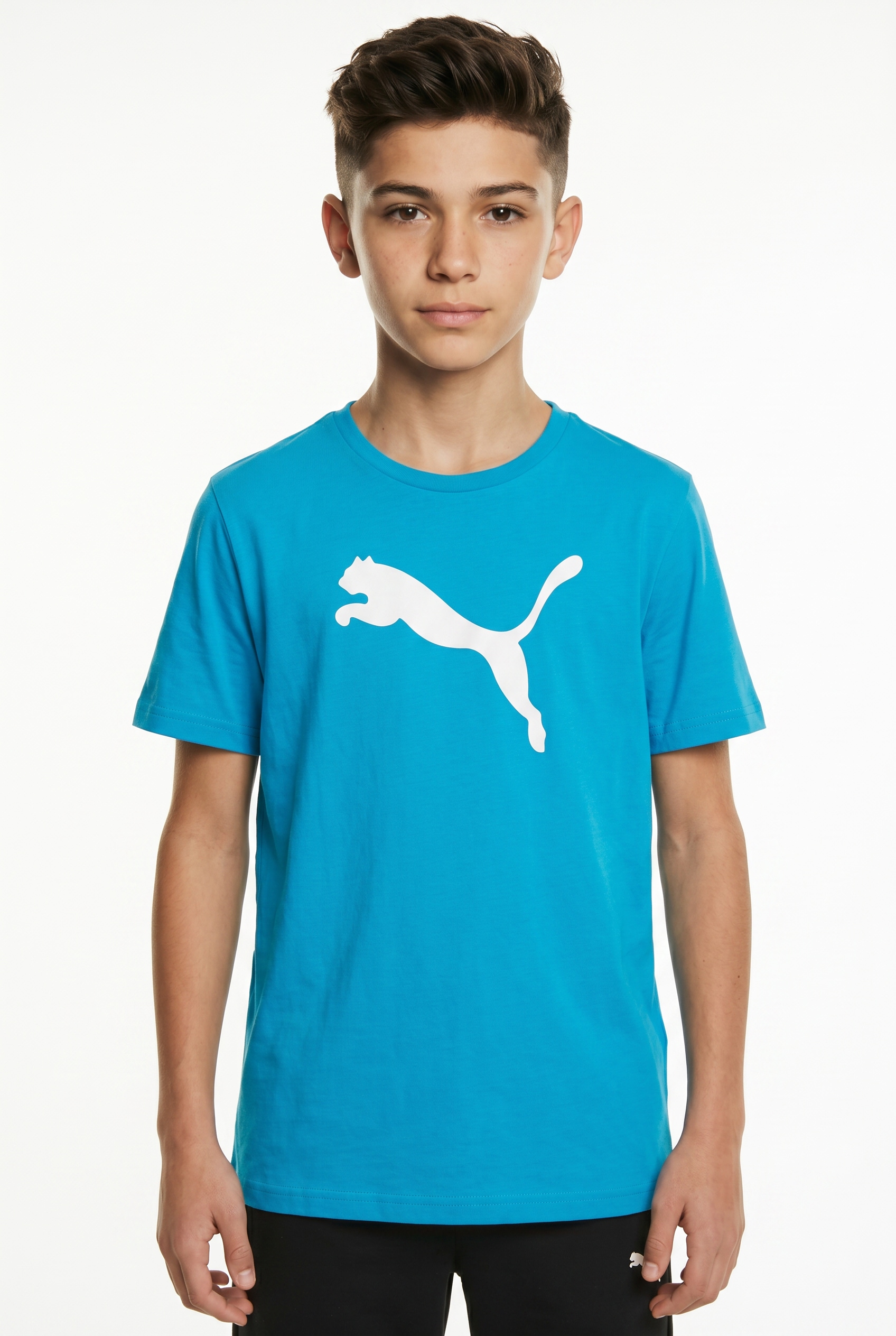 Image of PUMA Fussballtrikot "TEAMRISE LOGO JERSEY COTTON JR" für Fussball, für Jugendliche, Kurzarm, Rundhalsausschnitt