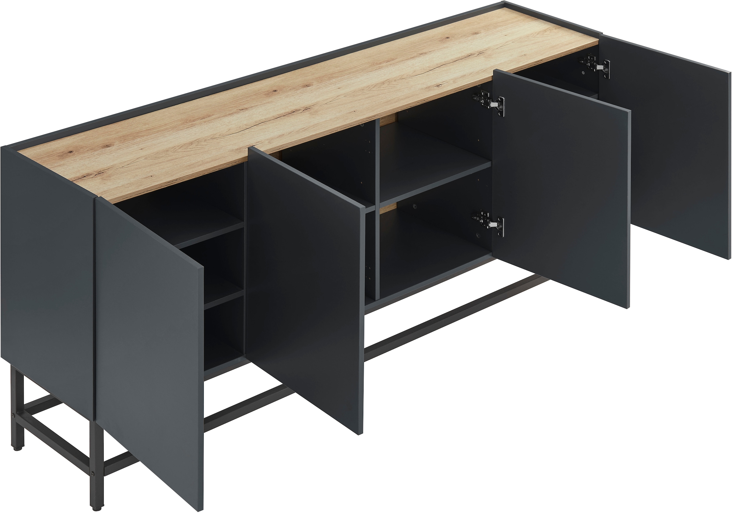 GOODproduct Sideboard »Azly« pflegeleichte Melaminoberfläche, Metallgestell, ABS-Kanten