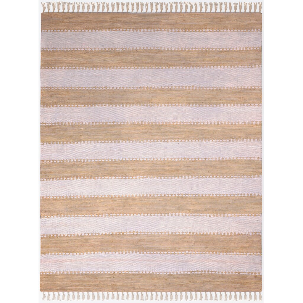Myflair Möbel & Accessoires Teppich »Karim«, rechteckig, Handweb Teppich, gestreift, reine Baumwolle, handgewebt, mit Fransen