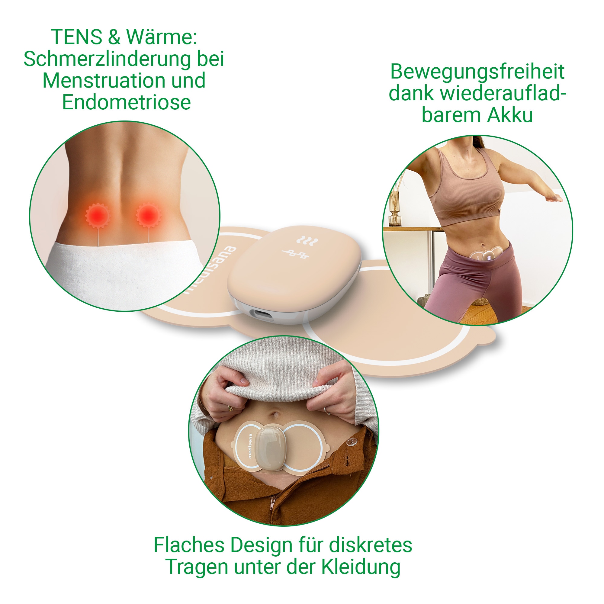 Medisana Pad menstruel »TT 250« Linderung & Entspannung bei Menstruation und Endometriose, Tens, Wärme