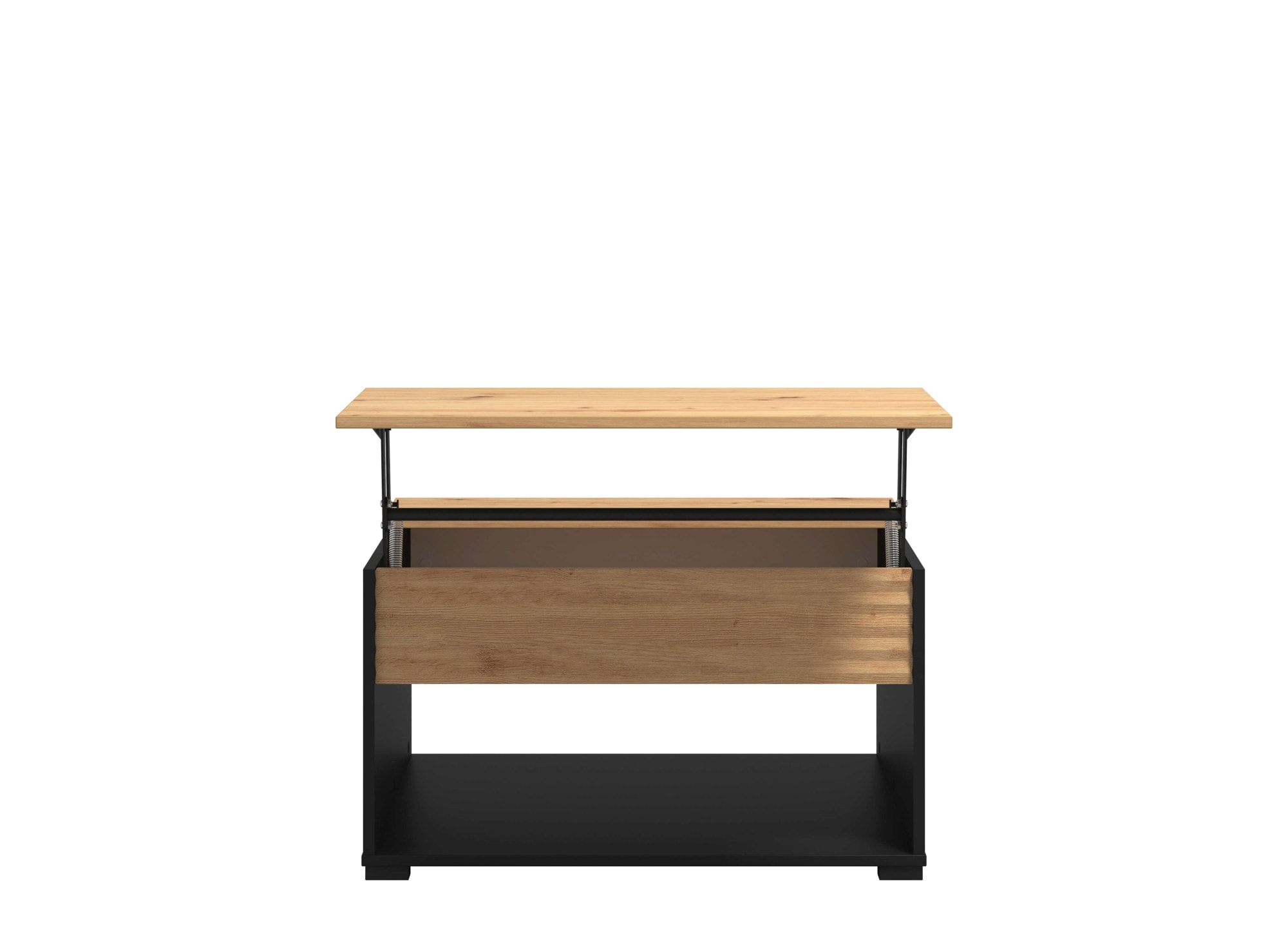 Home affaire Couchtisch »Taranto Kaffeetisch, 80 cm, quadratische Form, modern design«, höhenverstellbar Tischplatte, geschlossenes Fach, schwarz oder weiss