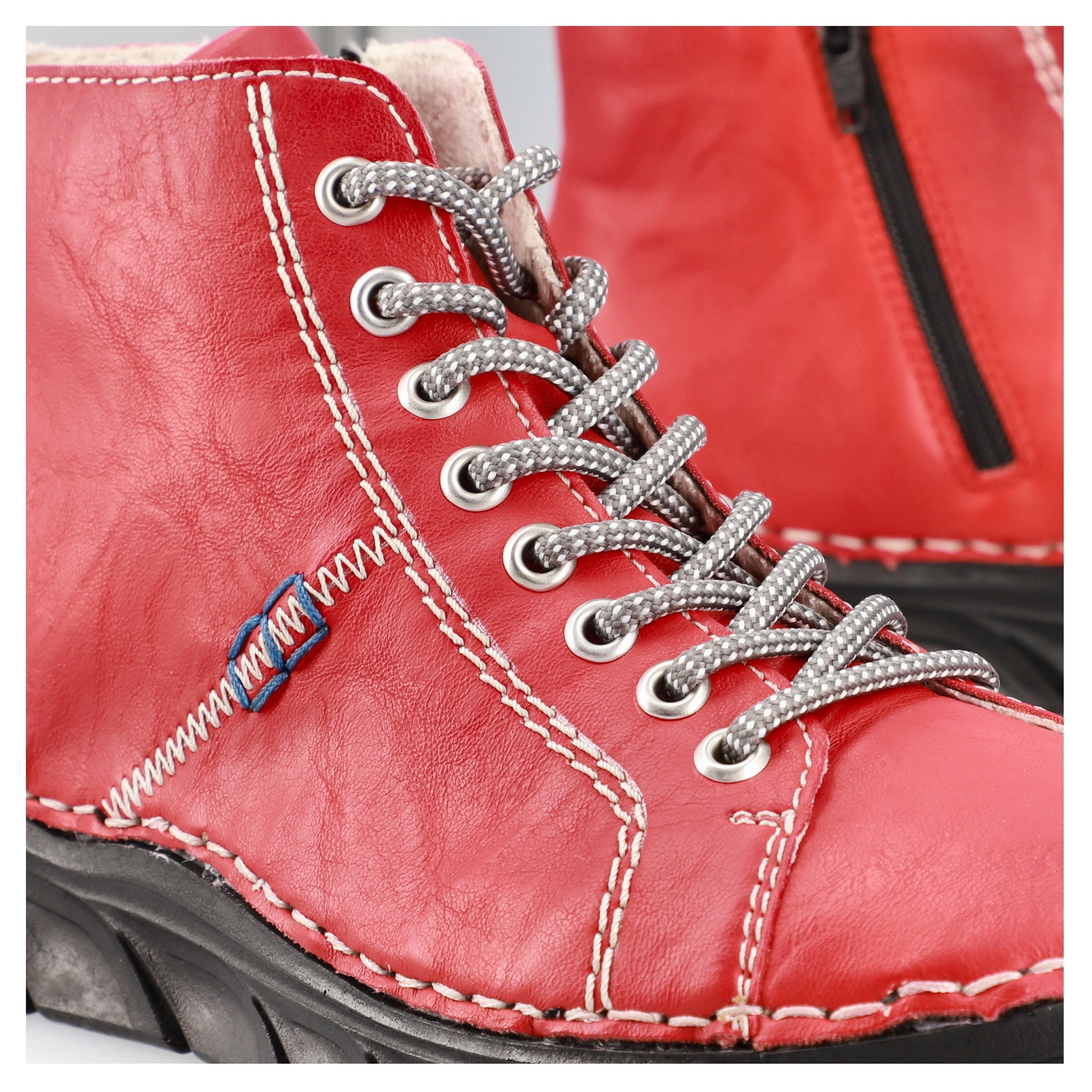 Rieker Schnürboots, Schnürstiefelette, High Top Sneaker, Schnürschuh mit Kontrastnaht