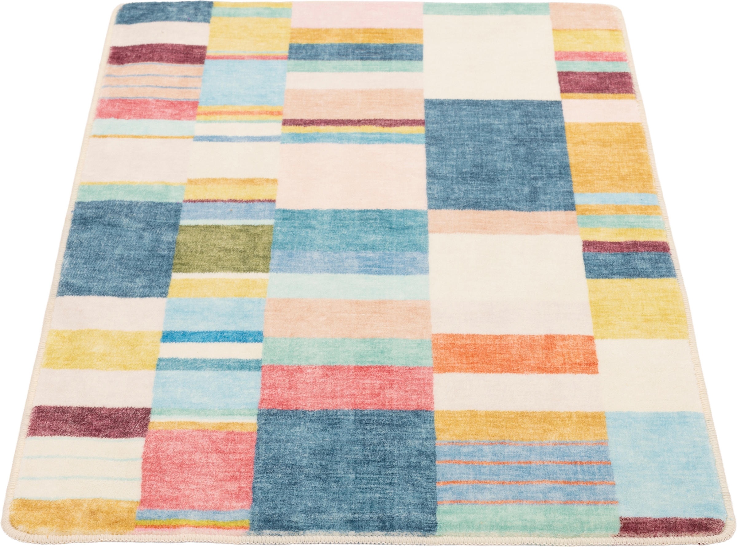 Gino Falcone Tapis de bain »Aquata GF-167, Badvorleger, Badezimmer Teppich« Höhe 7 mm revêtement antidérapant Badteppich, bedruckt, gestreift, modernes Design, rechteckig