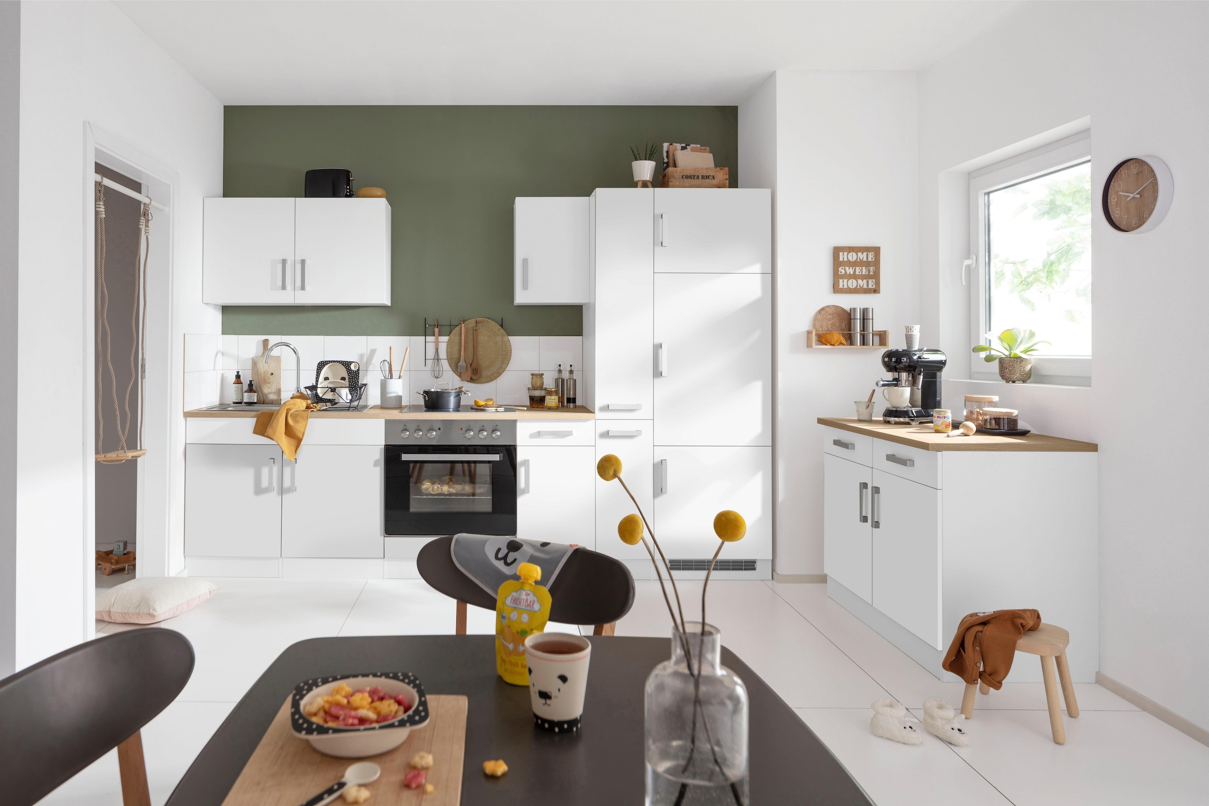 KOCHSTATION Kitchenette »KS-Gera« Largeur 300 cm, avec appareils électriques en option, avec plan de travail