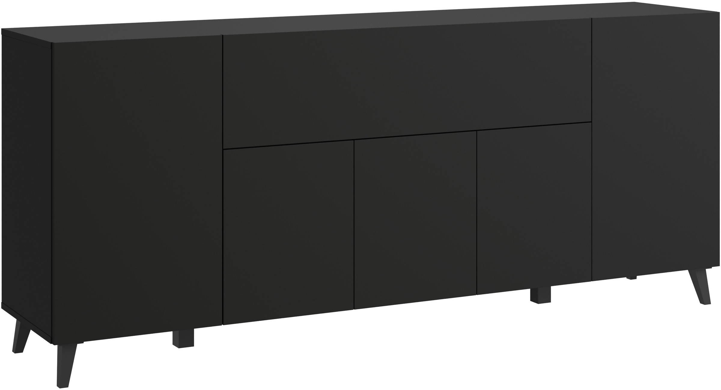 Home affaire Sideboard "SIDEBOARD PHUKET II, Stilvolle, grifflose kommode, Breite 180cm" Mit 5 Türen, 1 Klappe, 7 Fächern und höhenverstellbaren Einlegeböden