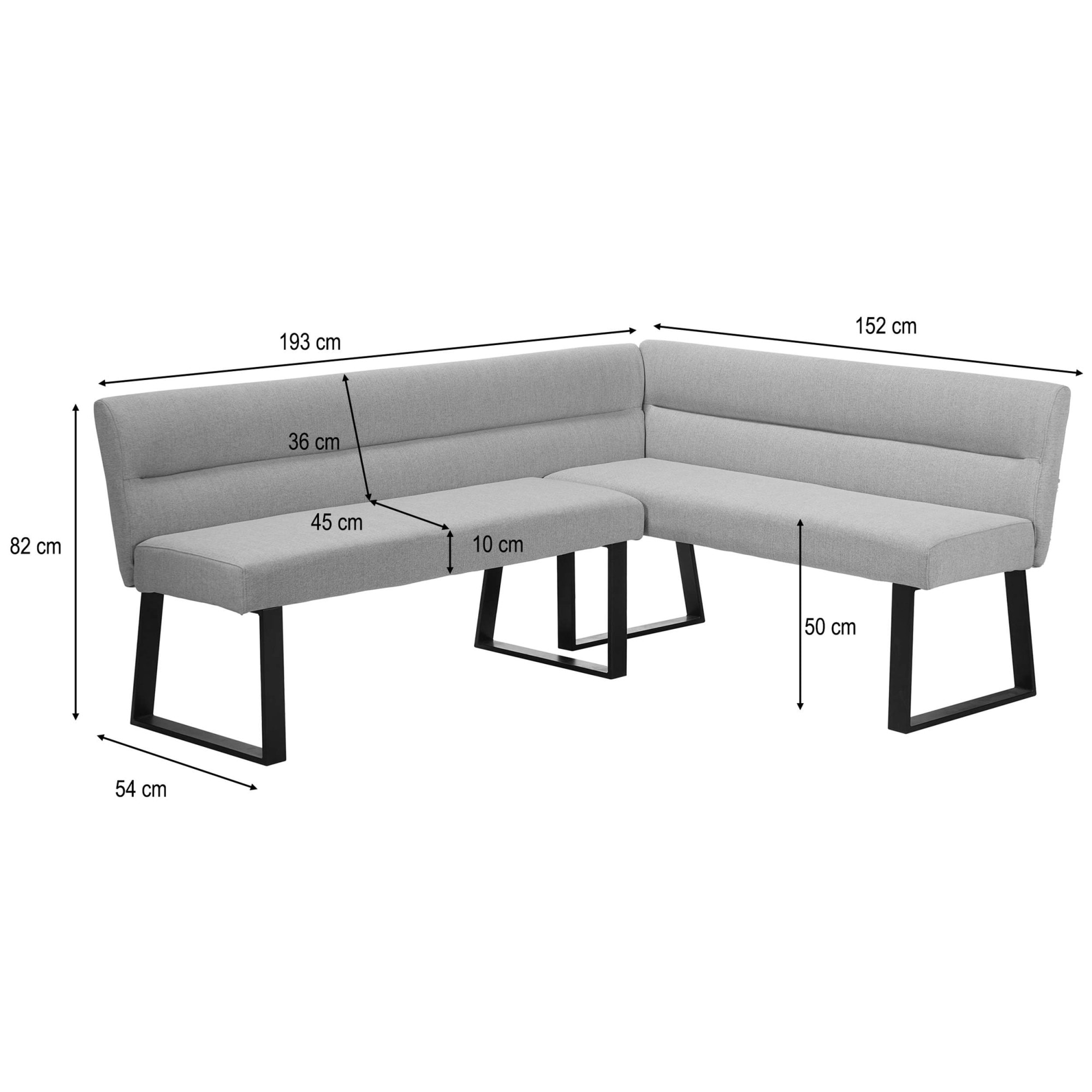 GOODproduct Banc de salle à manger »Ivanna« gepolsterte Rückenlehne und Sitzfläche