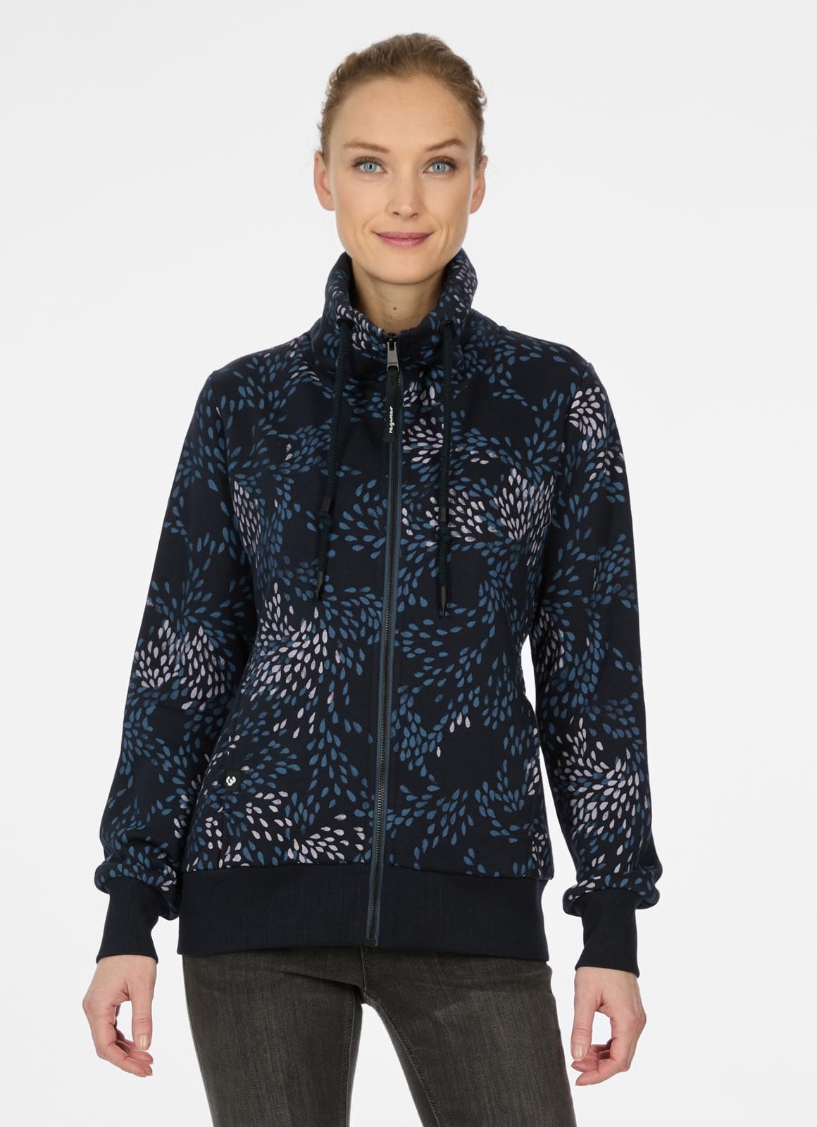 Image of Ragwear Sweatjacke "RONETTE PRINT A" brushed, in super softer Qualität und cooler allover Print, Stehkragen