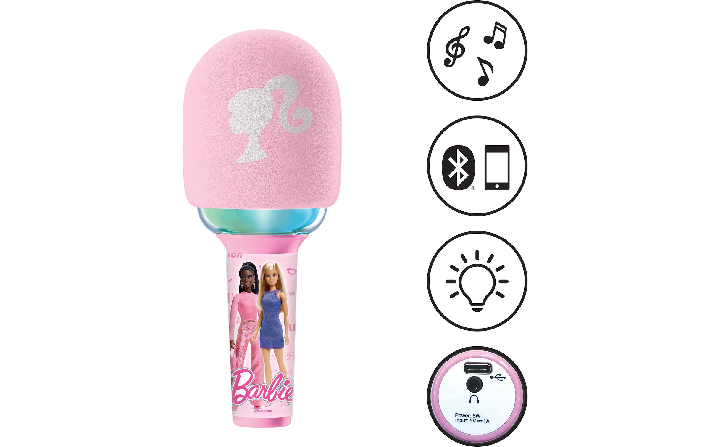 Lexibook® Mikrofon »Karaoke Bluetooth-/Wireless-Mikrofon Barbie«