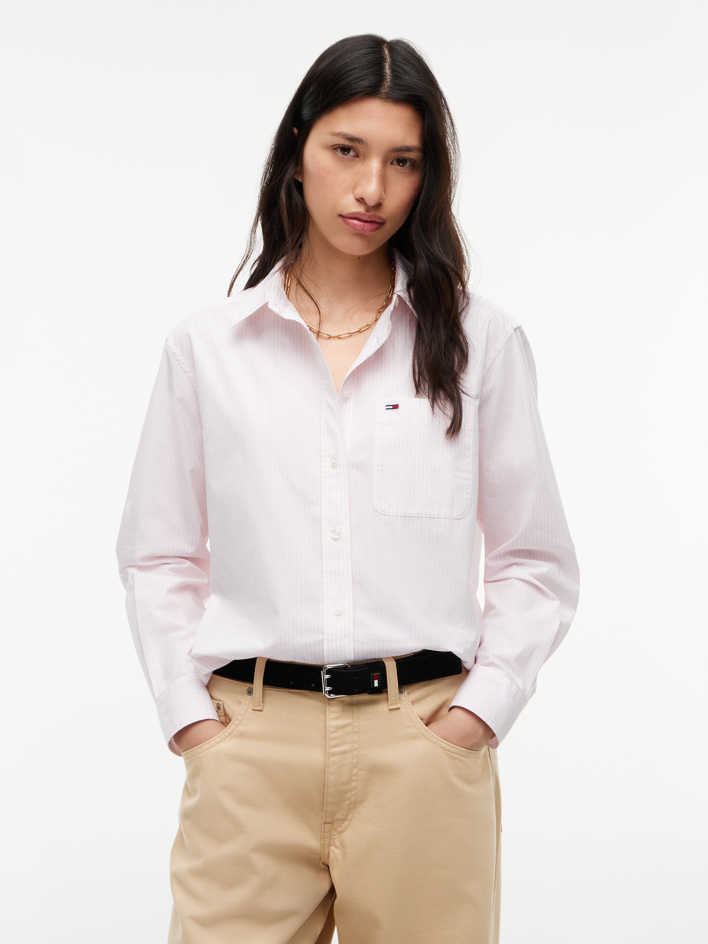 Tommy Jeans Blouse à manches longues »TJW RLX ESSENTIAL SHIRT« Coton, relaxed fit
