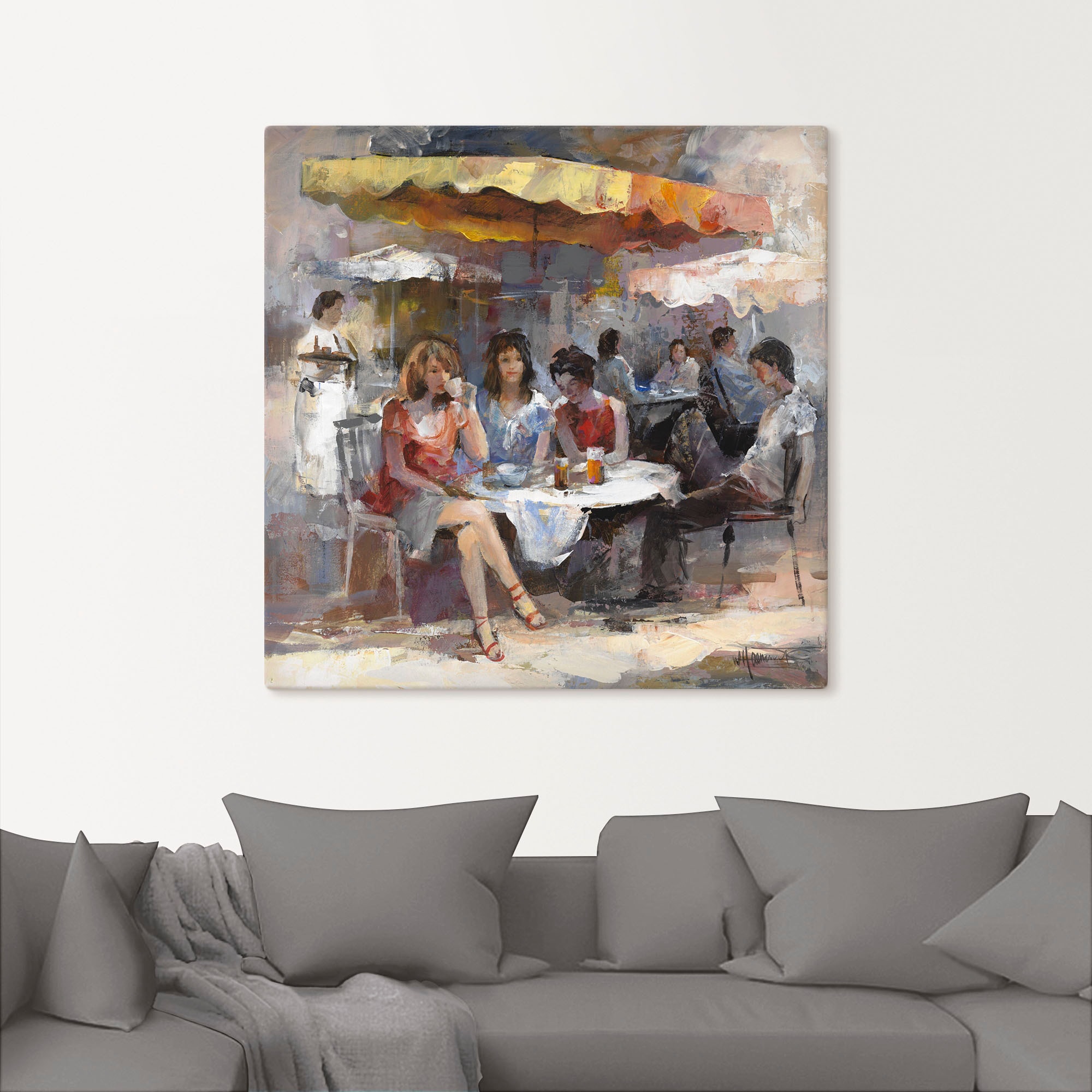 Artland Wandbild »Damen im Café II«, Gruppen & Familien, (1 St.), als Leinwandbild, Wandaufkleber in verschied. Grössen