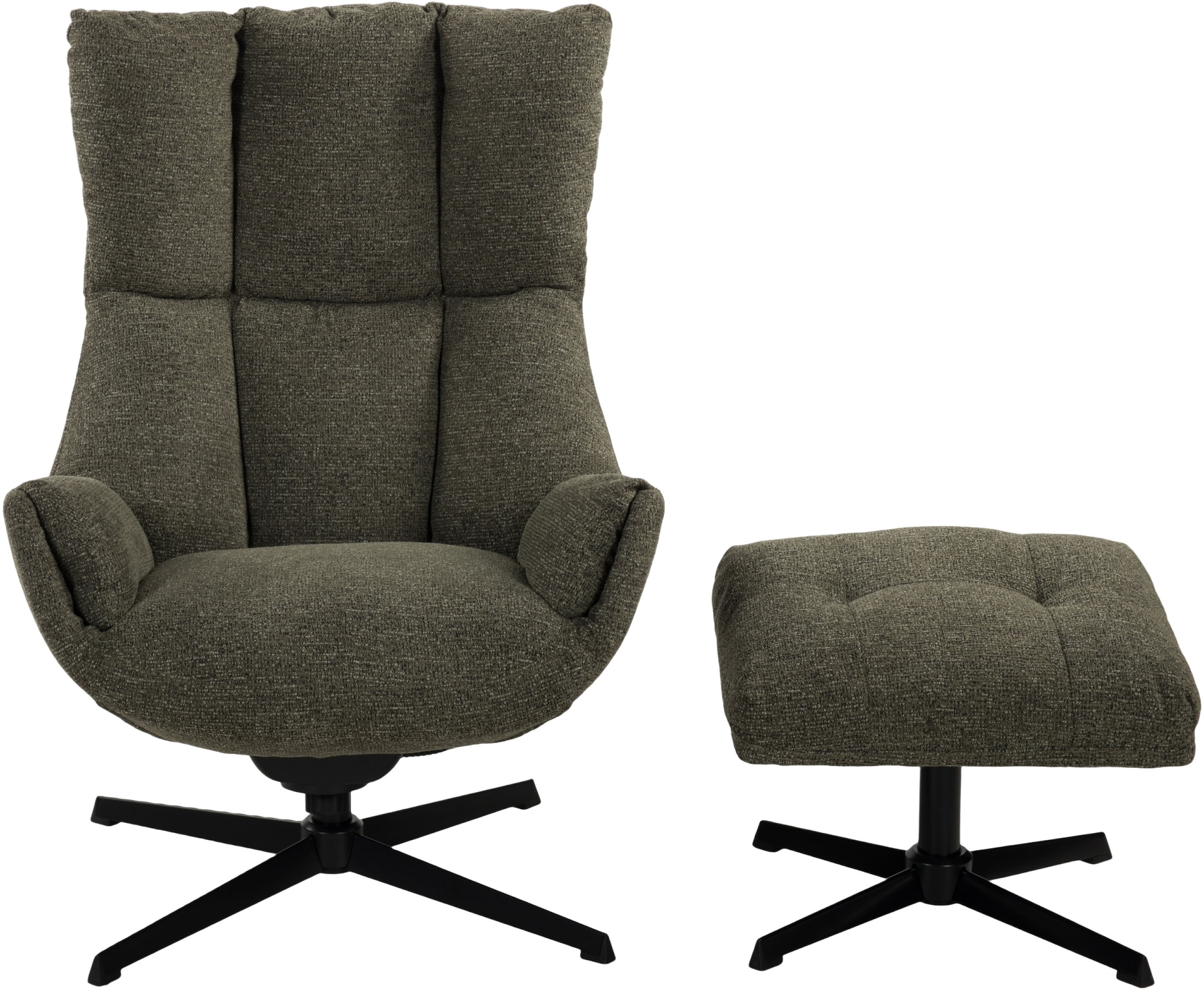 Duo Collection Fauteuil de relaxation »Pruna« pivotant à 360° avec fonction de retour, mécanisme basculant, incl. tabouret