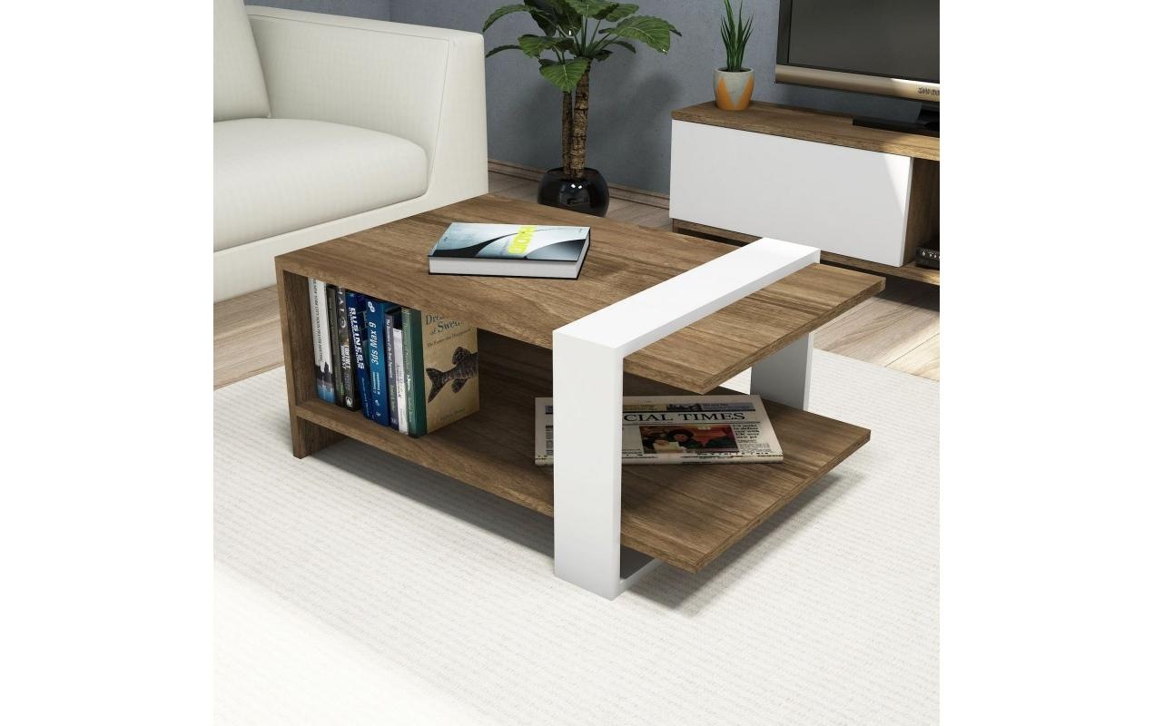 Beistelltisch »Woody Fashion Gaye 80 x 35 x 50 cm, Braun/Weiss«