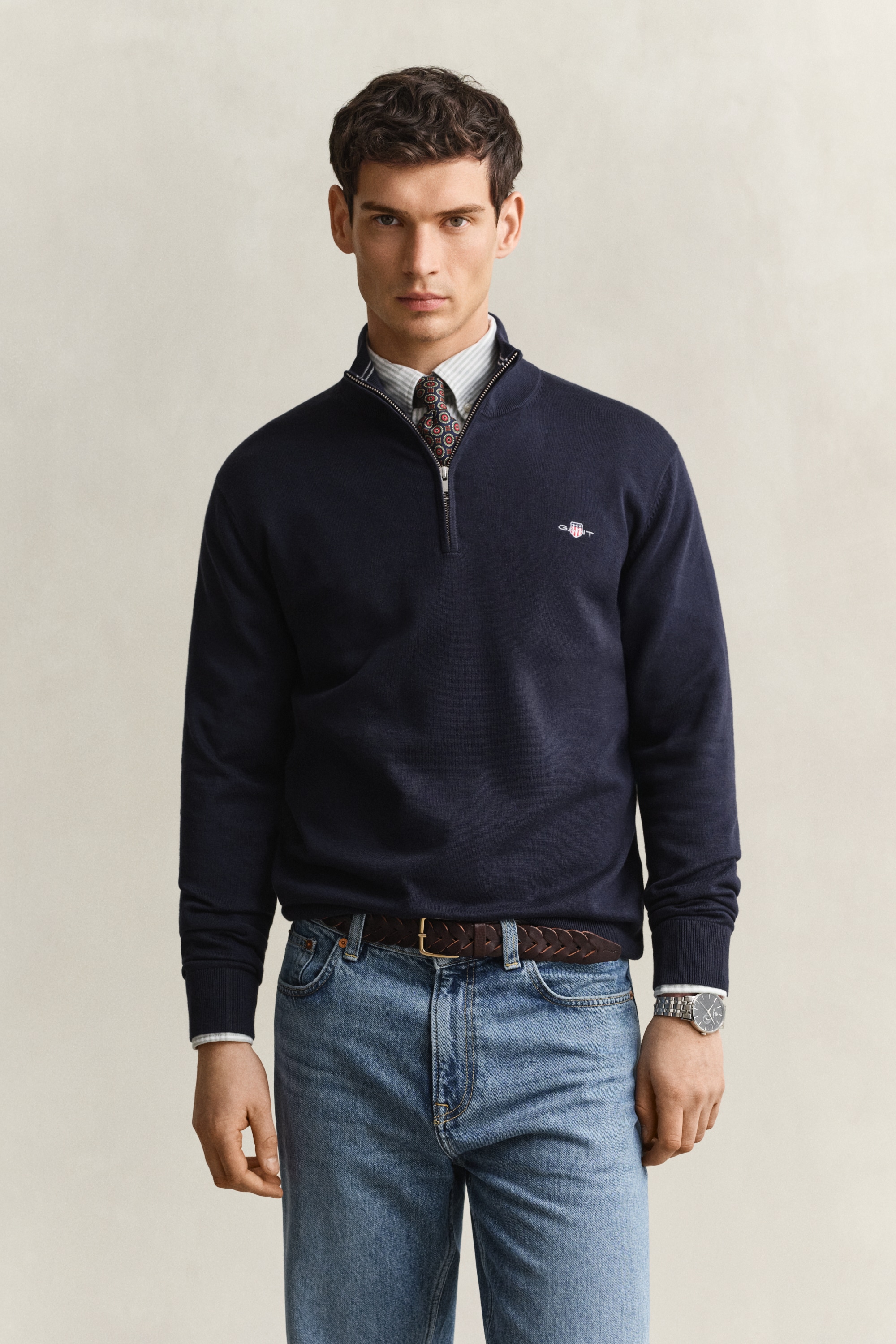Gant »CLASSIC COTTON HALF ZIP« Regular fit avec col Troyer