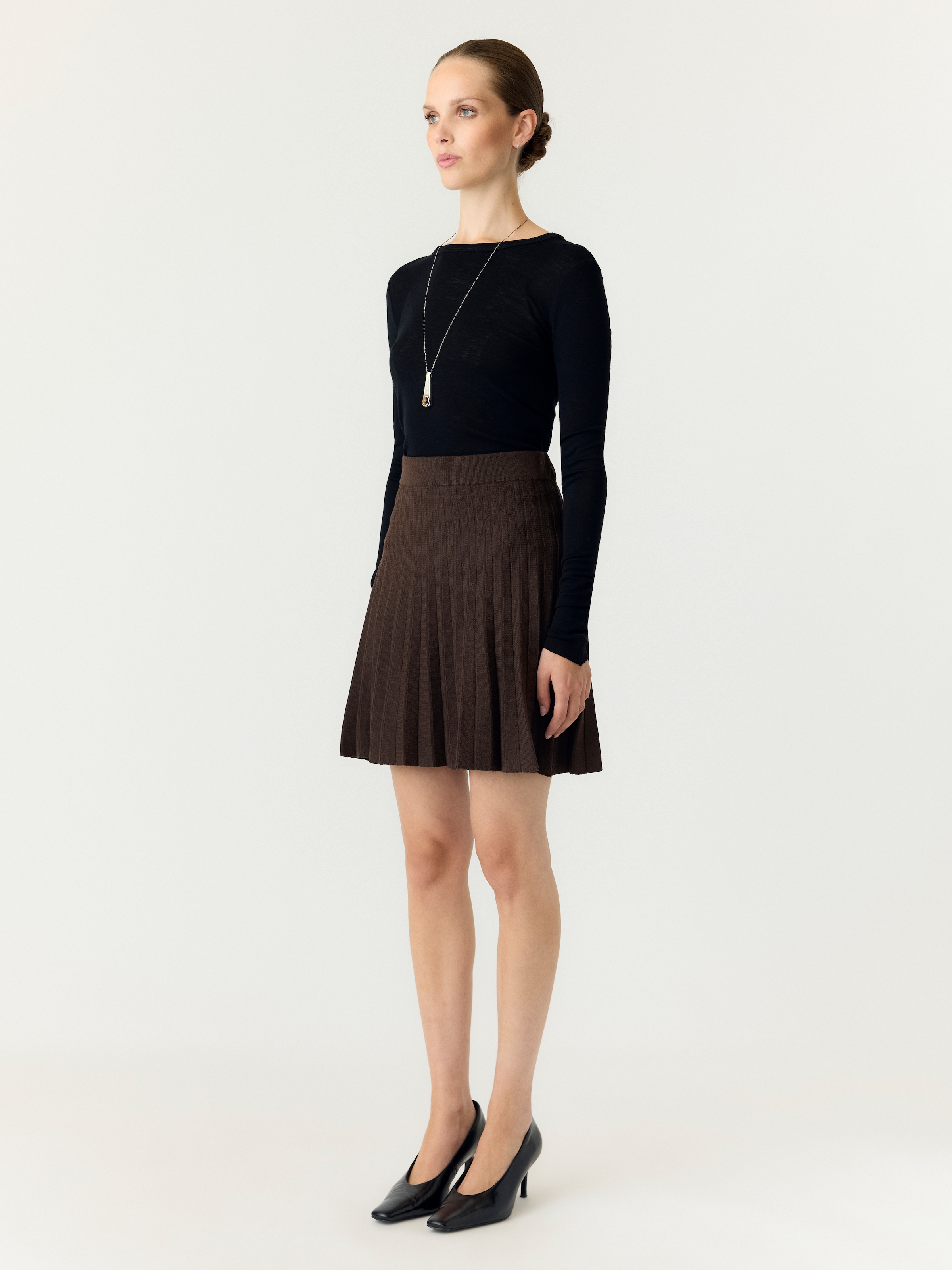 Y.A.S Strickrock »YASELENA HW PLEATED SKIRT S. NOOS« Viskosemischung