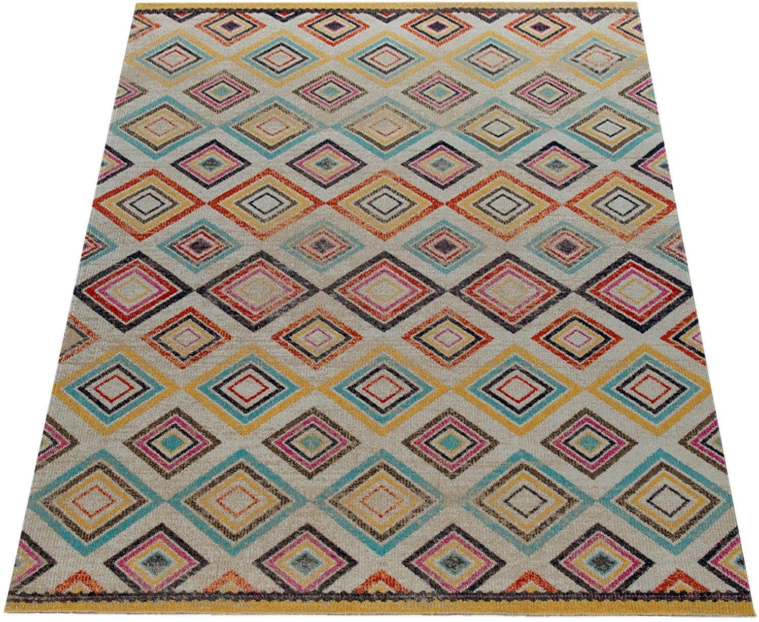 Image of Paco Home Teppich »Artigo 430«, rechteckig, 4 mm Höhe, Kurzflor, Rauten Muster, Vintage Design, In- und Outdoor geeignet, ideal im Wohnzimmer & Schlafzimmer bei Ackermann Versand Schweiz