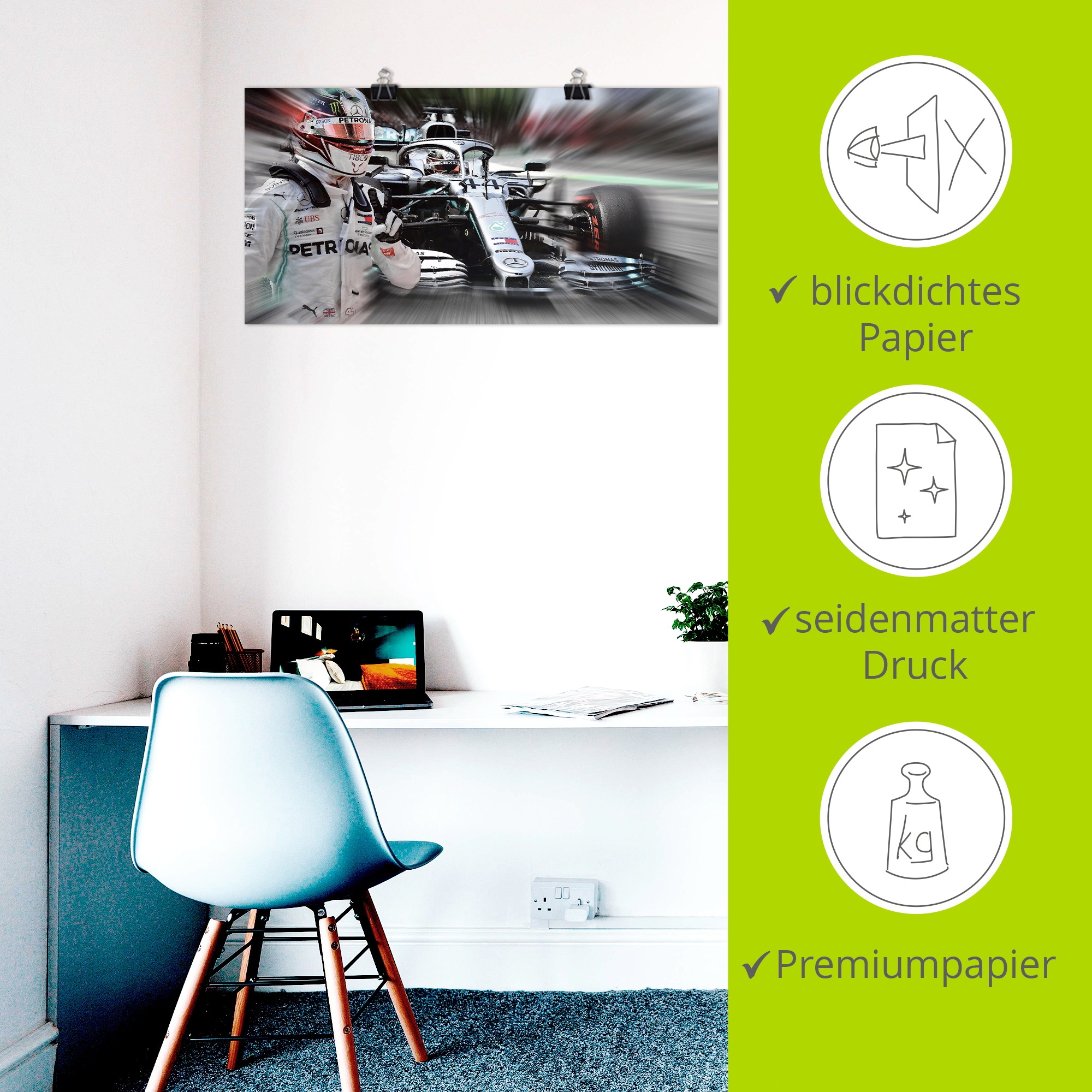 Artland Wandbild »Weltmeister Sir Lewis Hamilton« Funsport 1 Stk. tlg. als Alubild, Leinwandbild, Poster, Wandaufkleber in verschied. Grössen