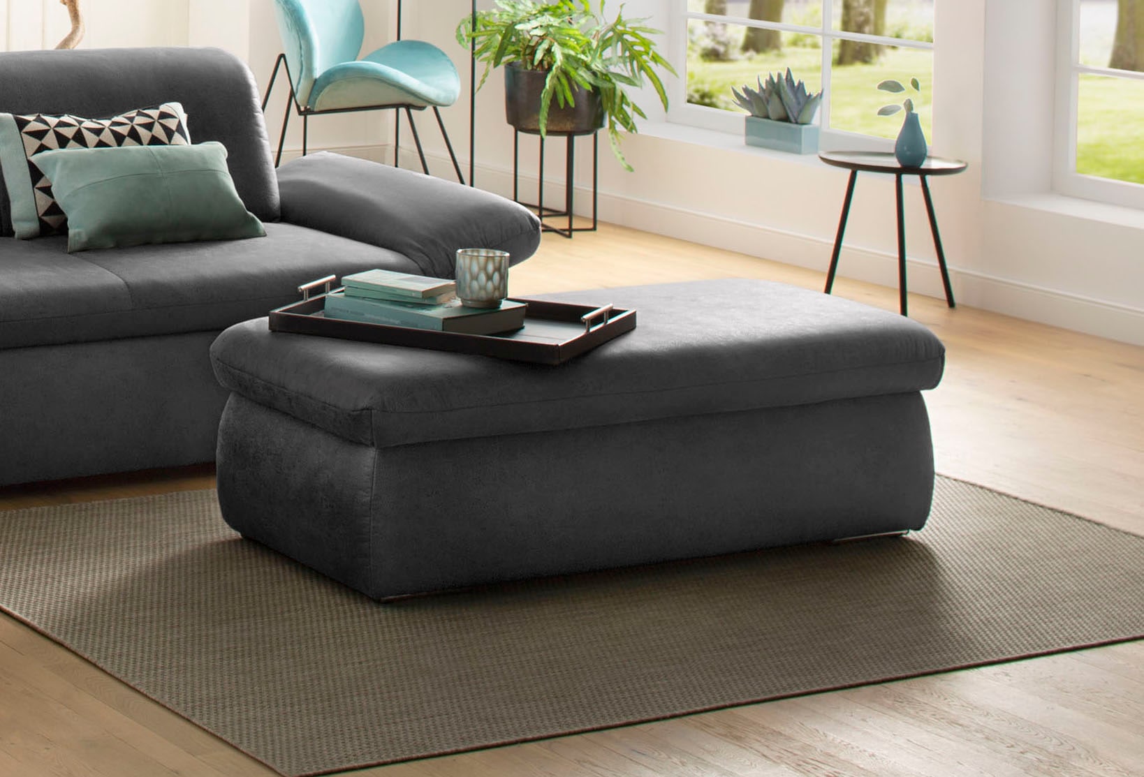 Image of Home affaire Polsterhocker "Avesa" Mit grossem Staufach, passend zur Serie "Avesa", B/T/H: 136/64/43 cm