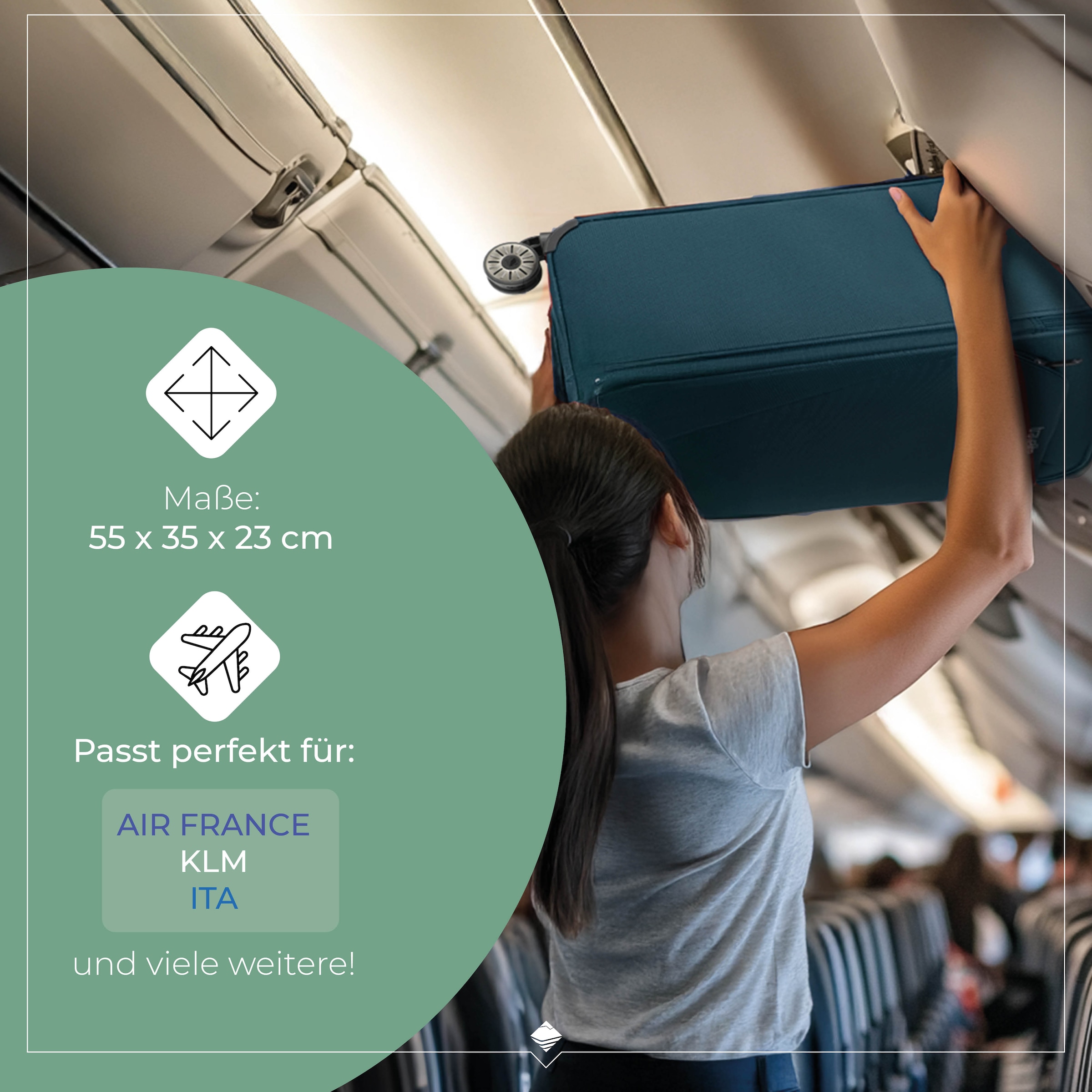 travelite Trolley pour bagages à main »JETPACK Slim 2 Cabin Handgepäck Koffer« 40 litre 4 Rollen bagages souples, compatibles avec de nombreuses compagnies aériennes courantes