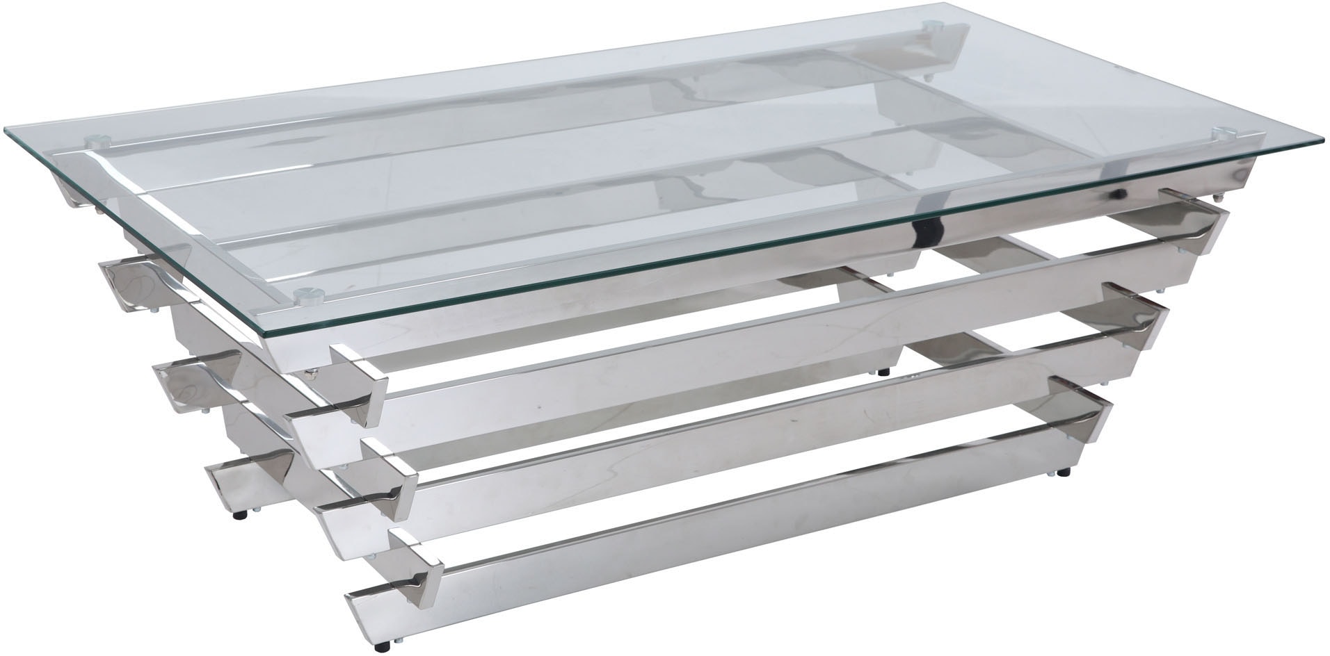 Image of SalesFever Couchtisch "Eleganter Tisch für Wohnzimmer" Edles Design-Gestell aus rostfreiem Stahl