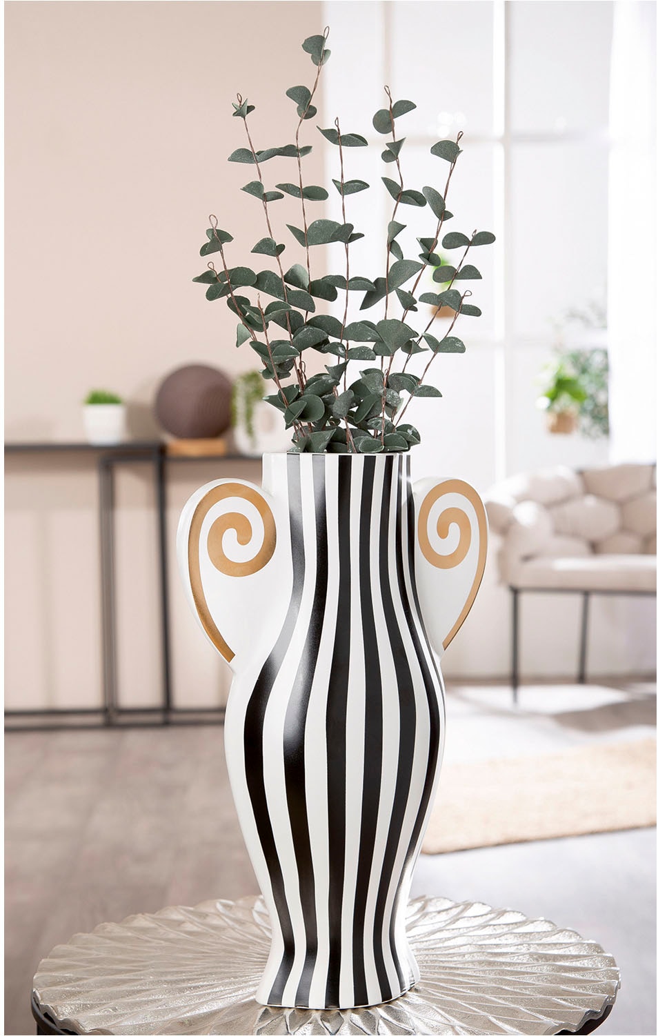 GILDE Tischvase »Vase Anphora weiss H. 36 cm«, (1 St.)