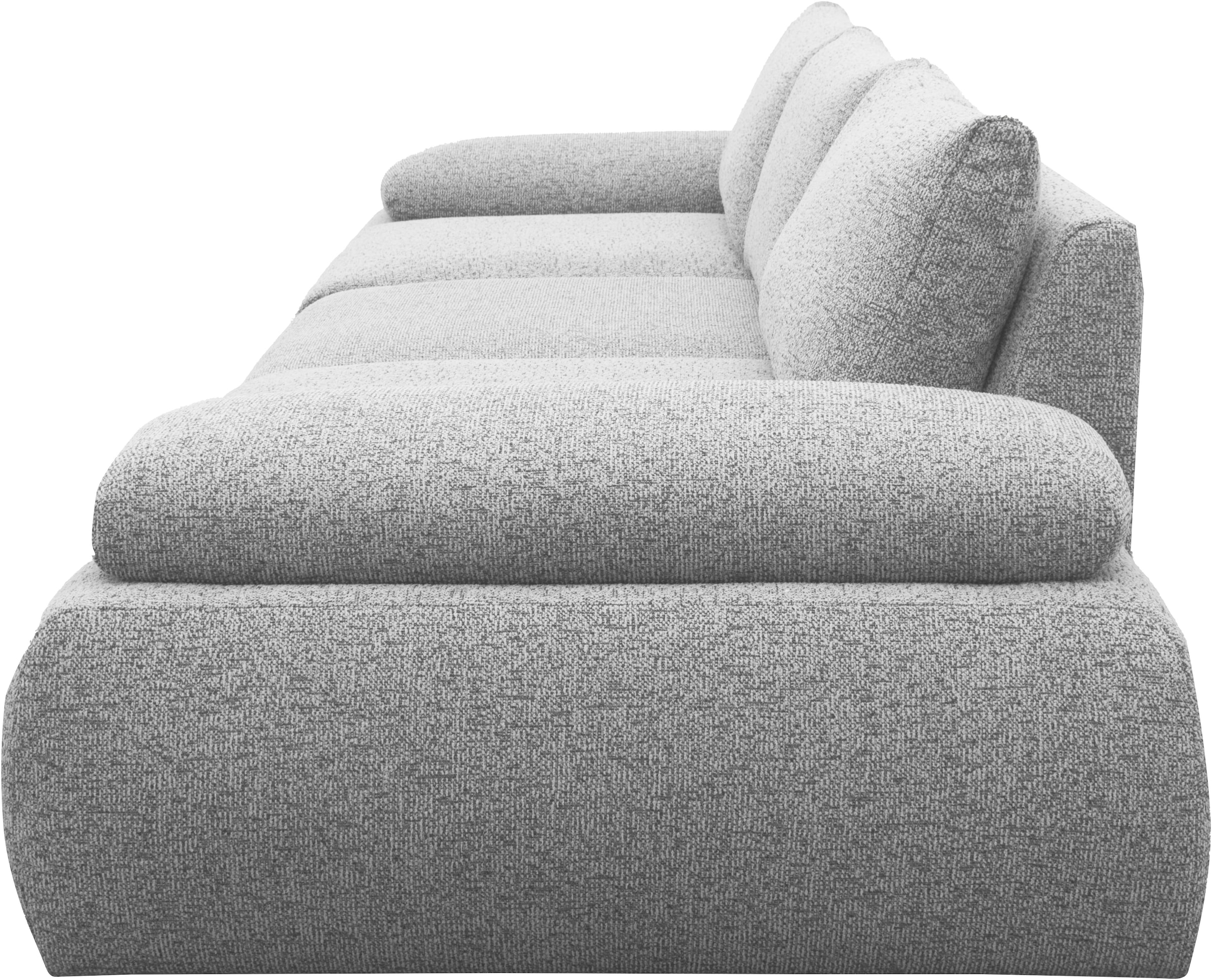 DOMO collection Big-Sofa »Évora Megasofa Breite 324 cm« Federkern, inkl. Armlehnenverstellung, Struktur grob, silber