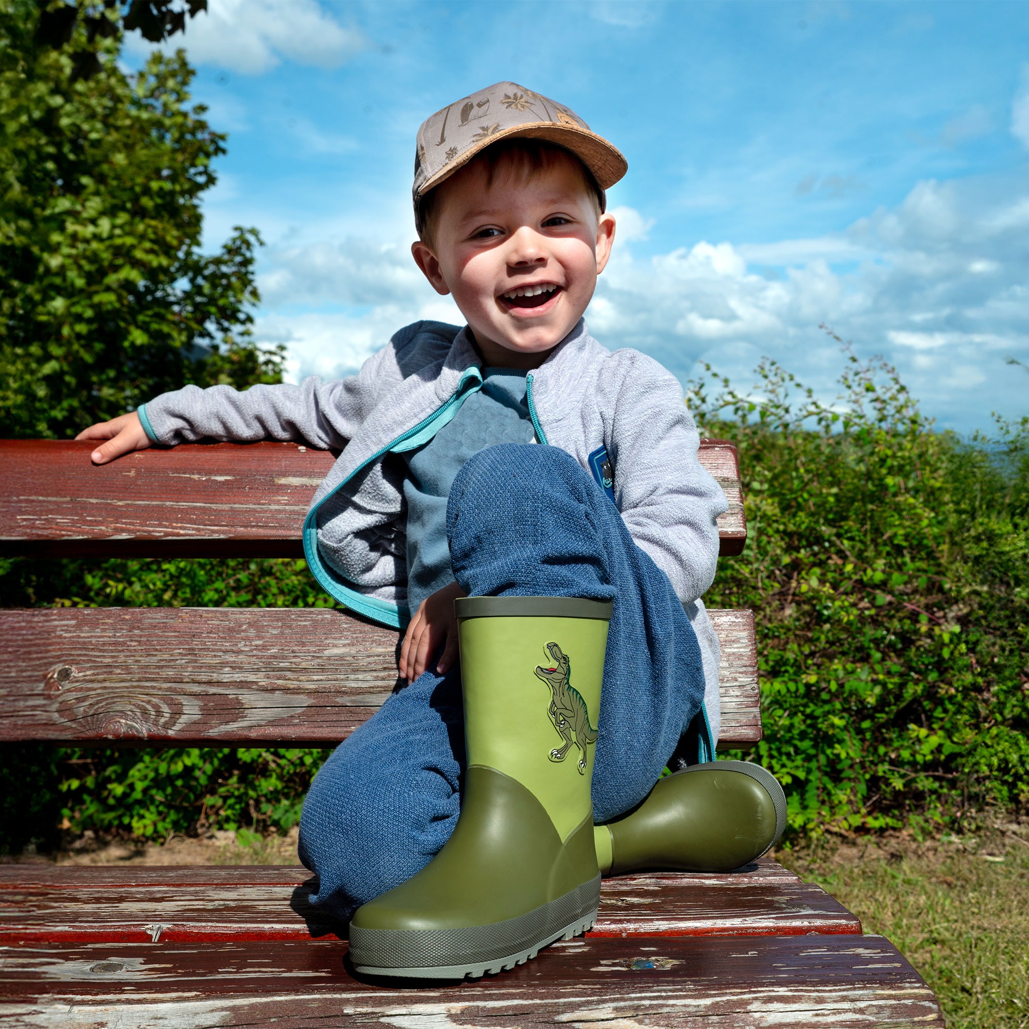 Image of MAXIMO Gummistiefel 2 tlg. Dino-Motiv, gefüttert, reflektierend