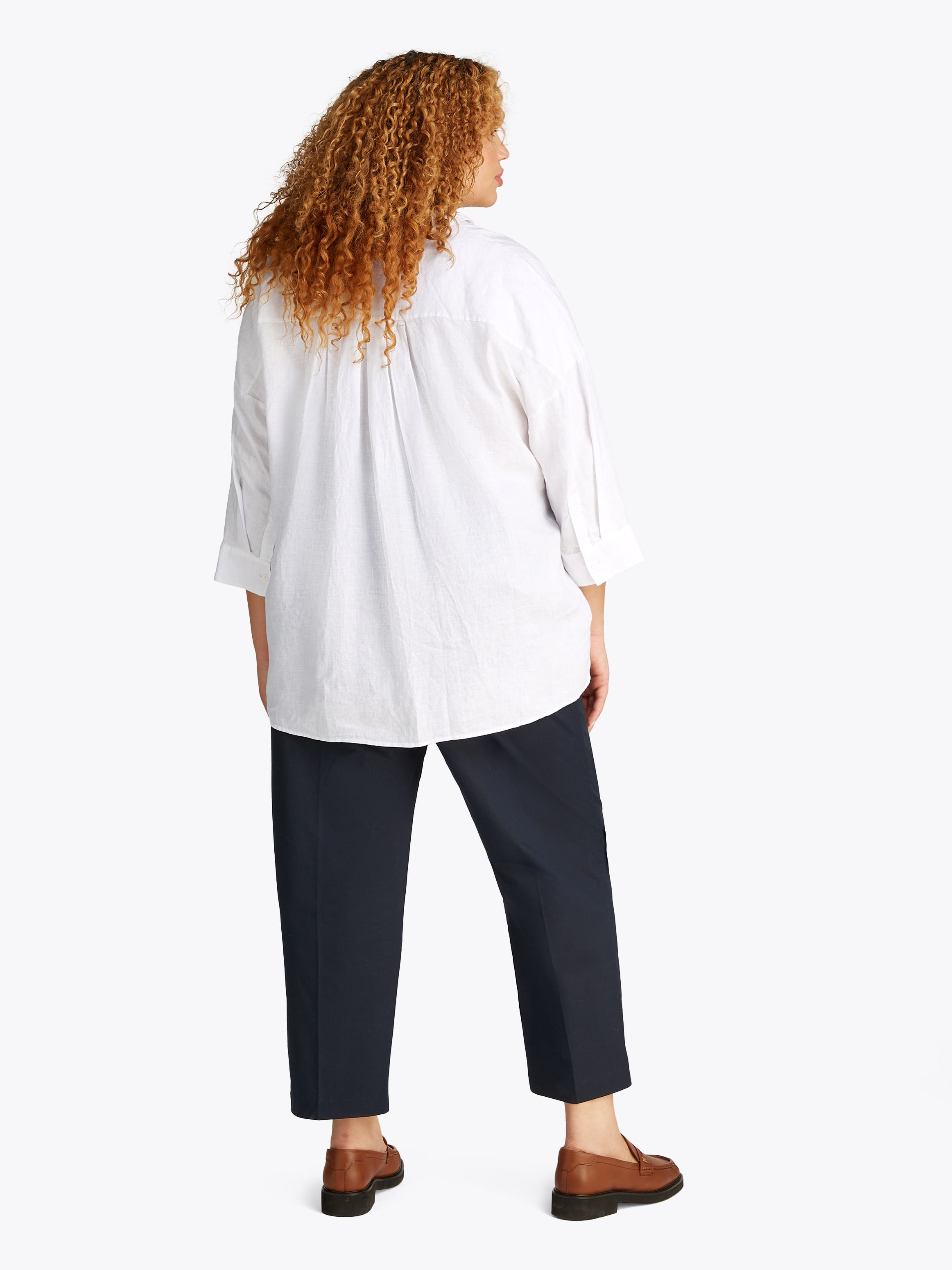 Tommy Hilfiger Curve Hemdbluse »CRV ESS LINEN EASY SHIRT«, in Grossen Grössen, Leinenqualität