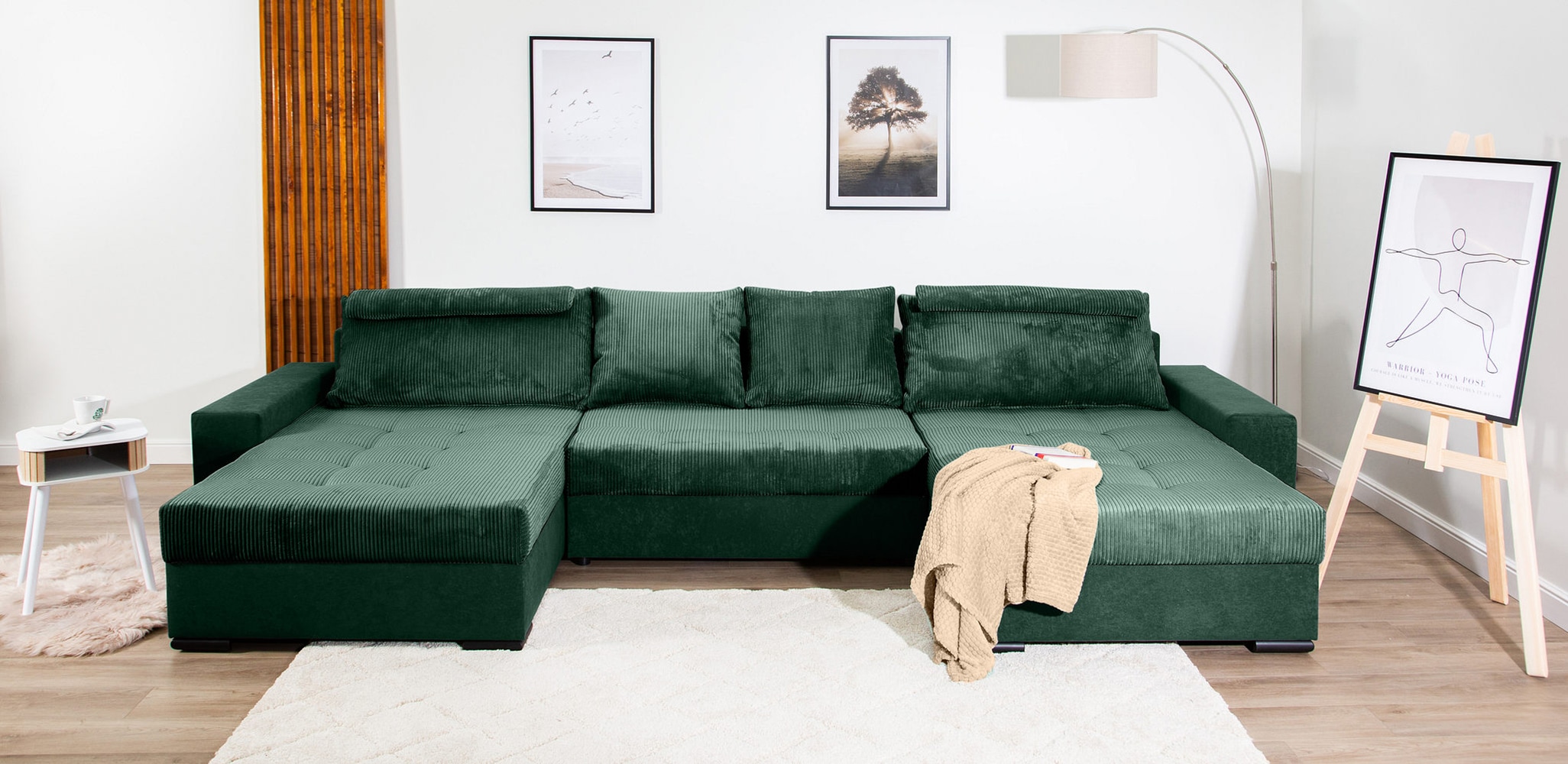 Image of COLLECTION AB Wohnlandschaft "Josy XXXL-Relax U-Form, B: 352 cm" Bettfunktion, Bettkasten & 2 Nackenkissen, Federkern