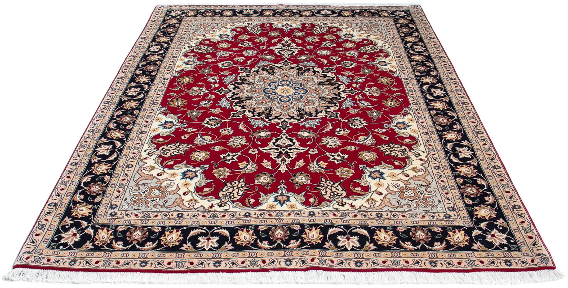 Image of morgenland Orientteppich »Perser - Täbriz - Royal - 210 x 154 cm - rot«, rechteckig, 7 mm Höhe, Wohnzimmer, Handgeknüpft, Einzelstück mit Zertifikat bei Ackermann Versand Schweiz