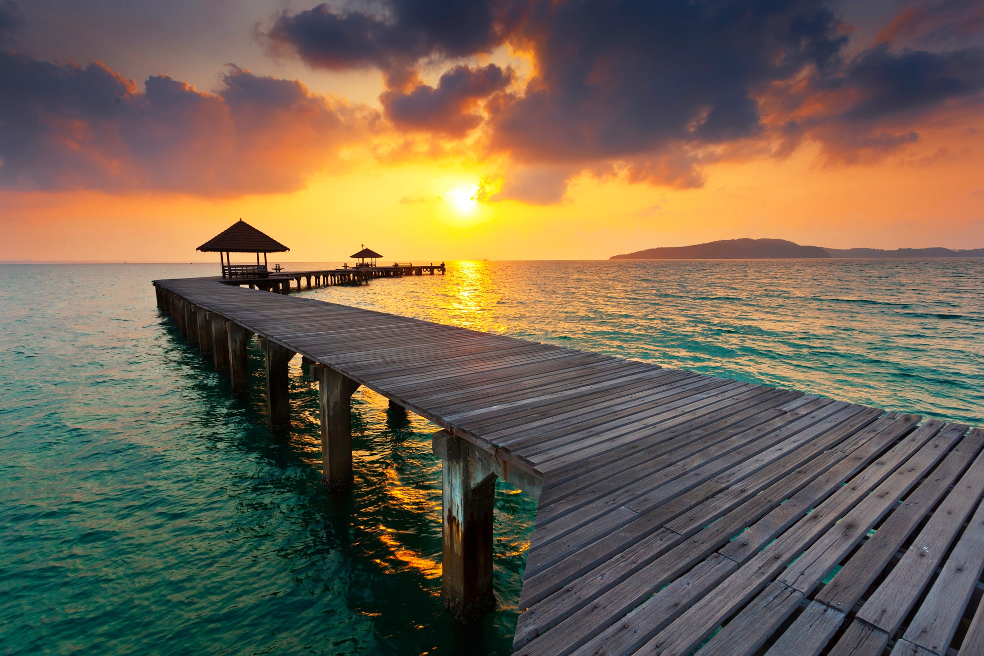 Image of Papermoon Fototapete "HOLZ-BRÜCKE-STEG MEER OZEAN SEE THAILAND STRAND SONNE"