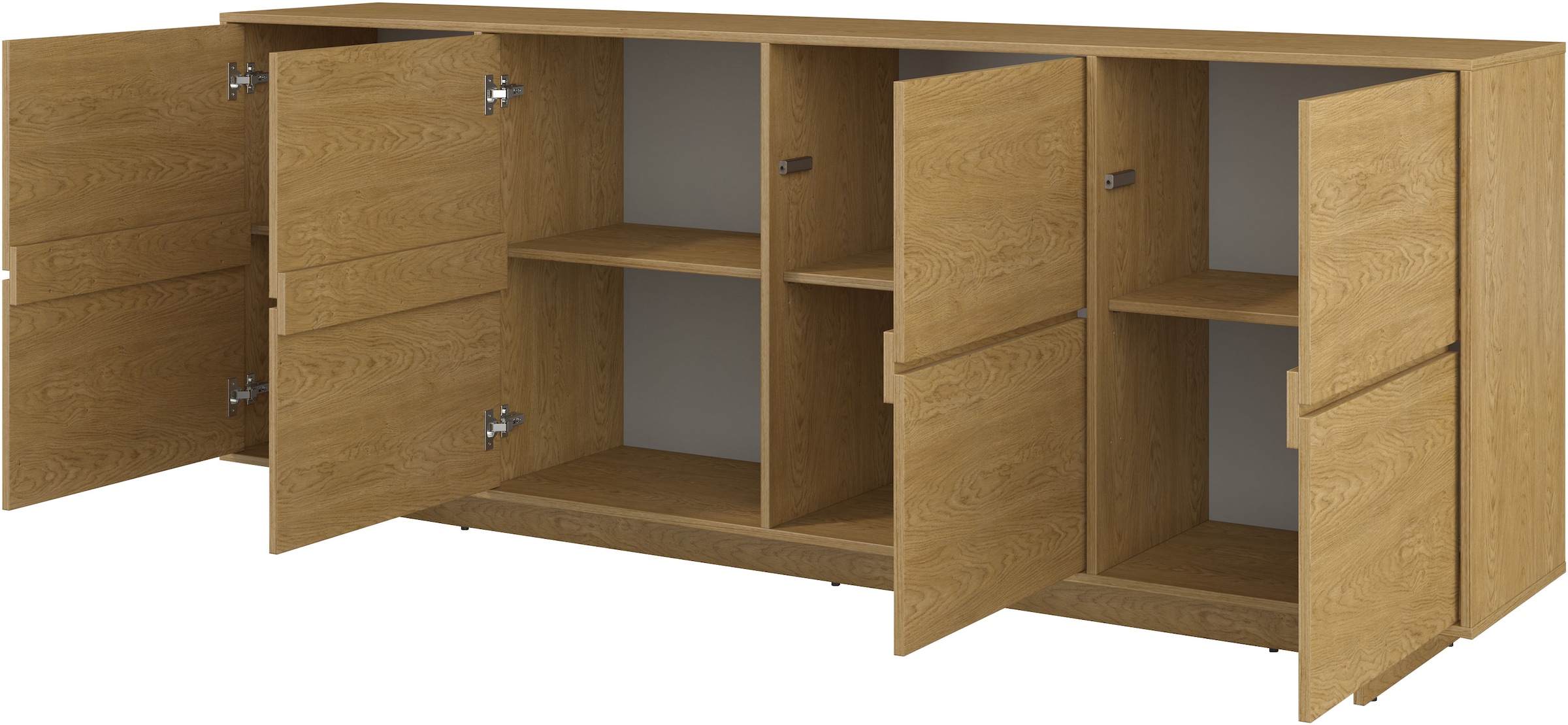 GOODproduct Sideboard »Tatami, Stilvolle, moderne grifflose Kommode 4 Türen, Breite 220cm« Anrichte mit viel Stauraum, Böden verstellbar, push-to-open-Funktion