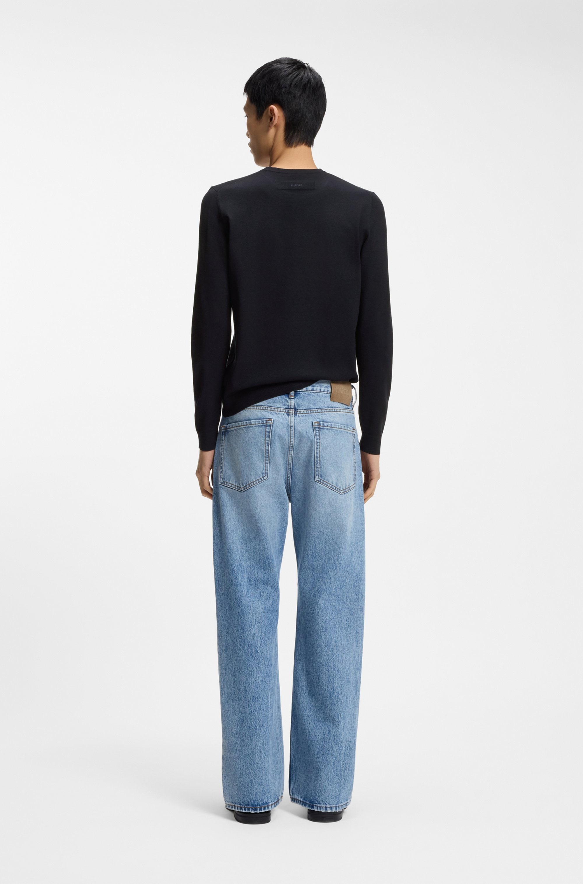 HUGO Pull en tricot »San Cody« Rundhalsausschnitt, Viskosemix, Regular Fit