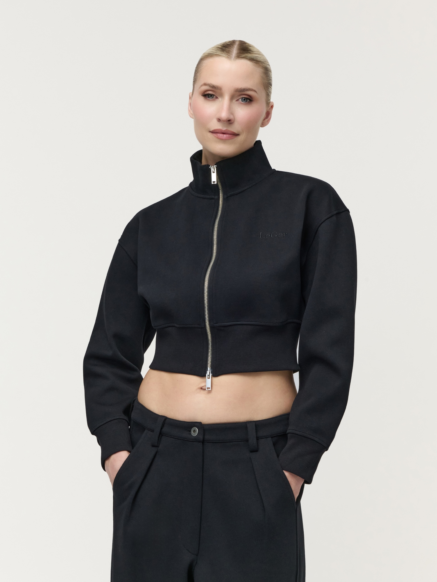 Image of LeGer Sweatjacke "Kasha, LeGer by Lena Gercke" verkürzte Form