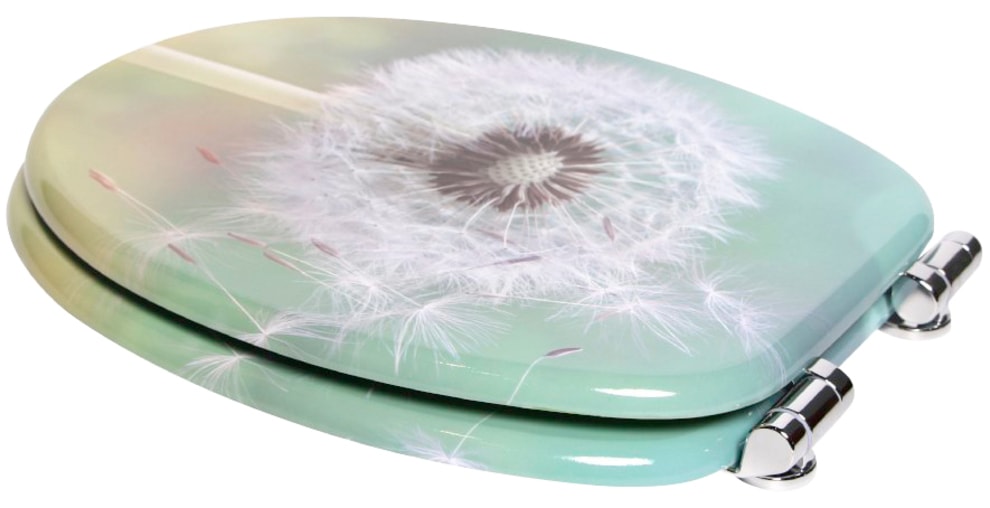 Sanilo Set d'accessoires de salle de bain »Pusteblume« bestehend aus WC-Sitz, Badteppich und Waschbeckenstöpsel