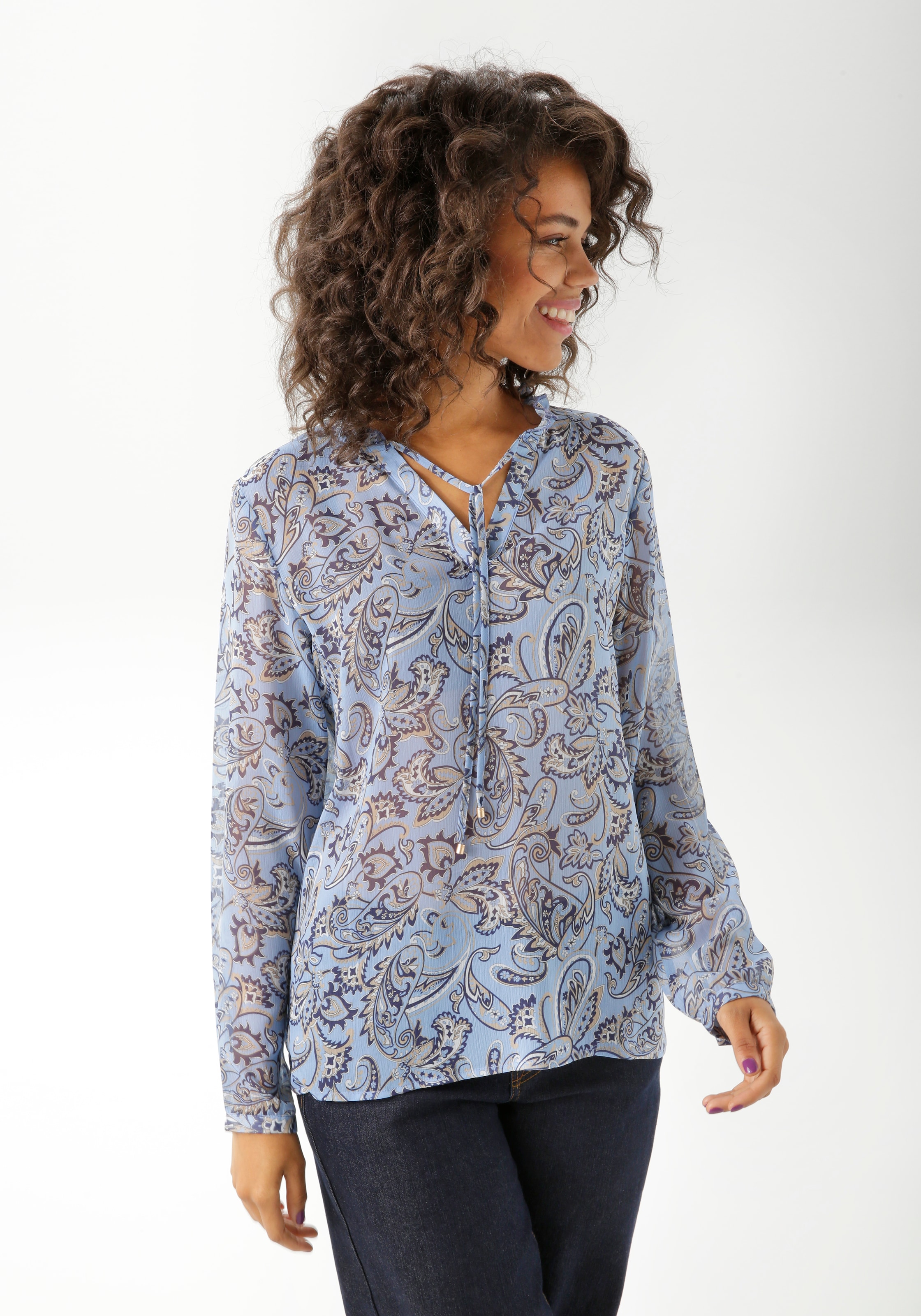 Image of Aniston CASUAL Schlupfbluse mit farbharmonischem Paisley-Muster
