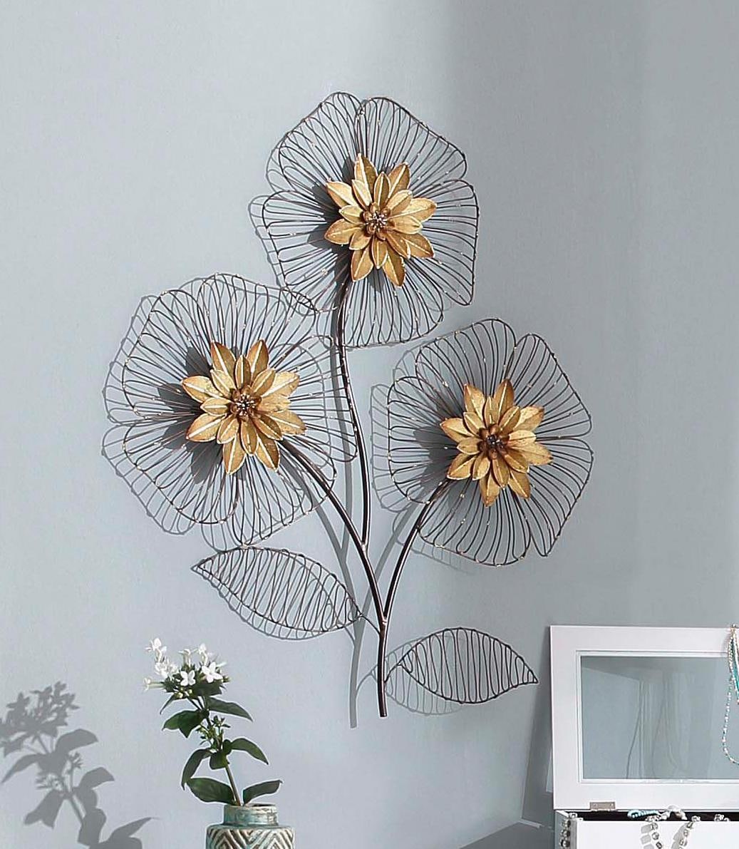 HOFMANN LIVING AND MORE Wanddekoobjekt »Wanddeko Blumenbouquet«,  Wanddekoration, Motiv Blüten, aus Metall günstig kaufen