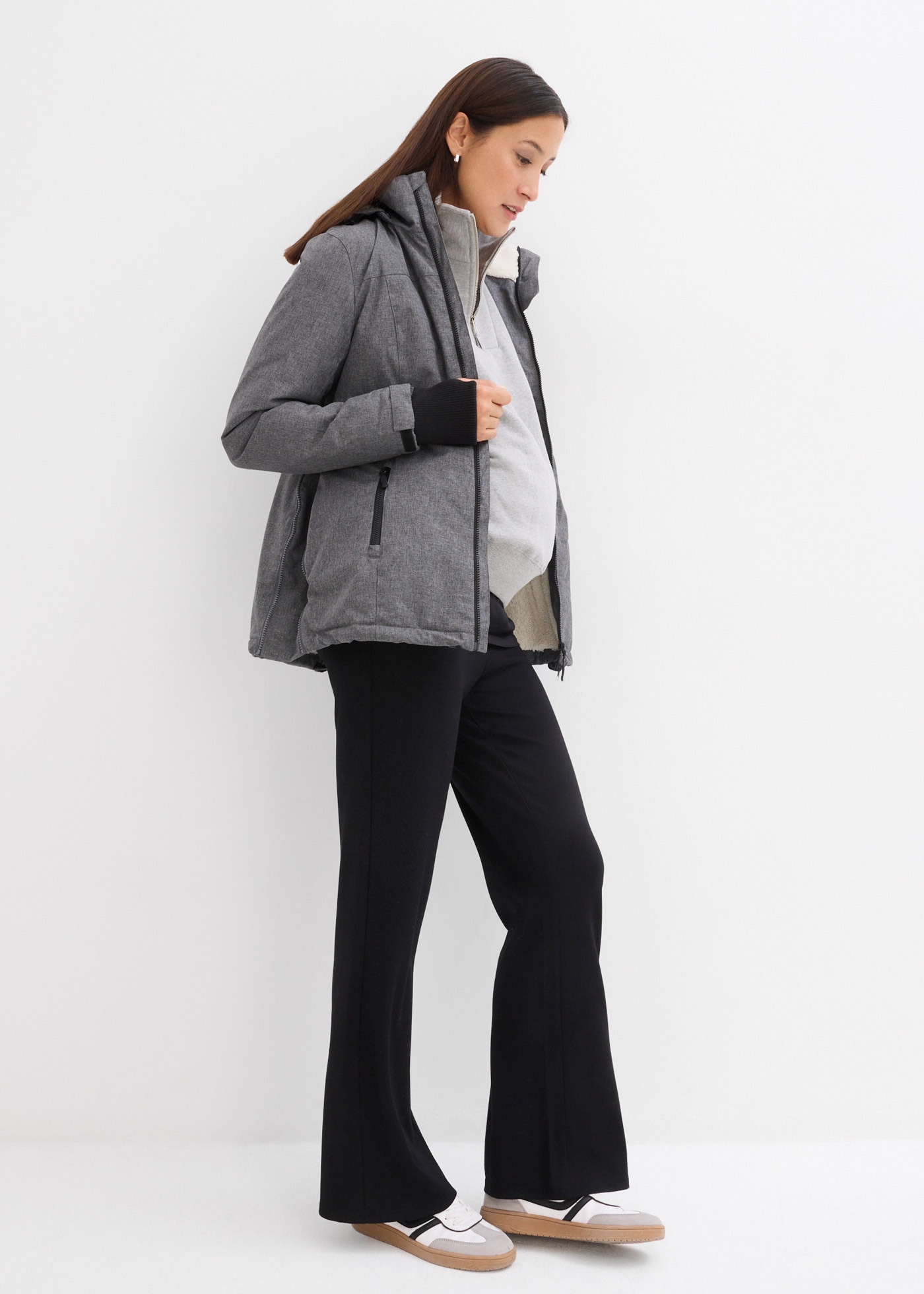 bonprix Veste de maternité avec capuche matière supérieure déperlante et coupe-vent, insert amovible