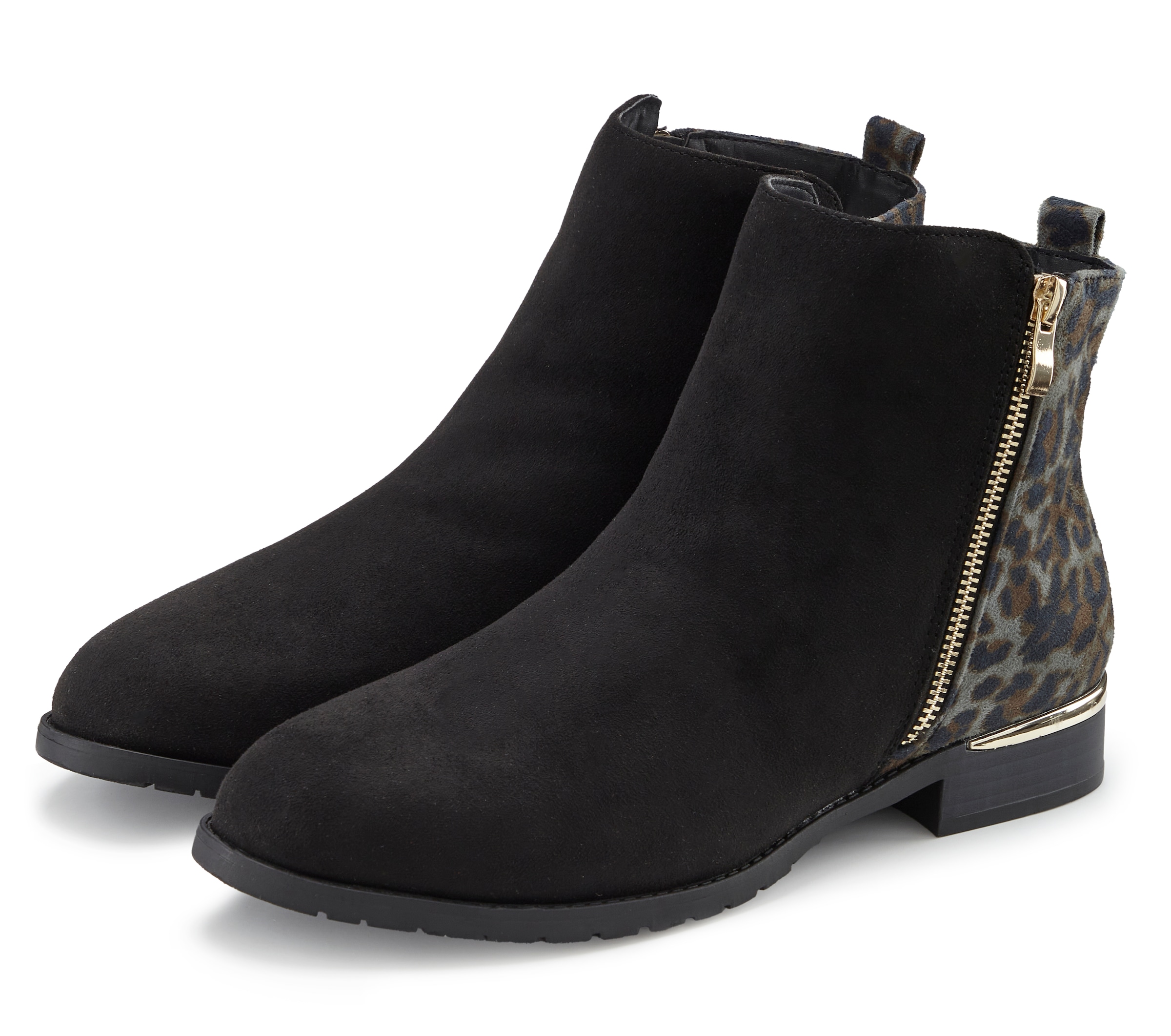 Image of LASCANA Stiefelette "Ankle Boots, Stiefel" mit Leo-Print VEGAN
