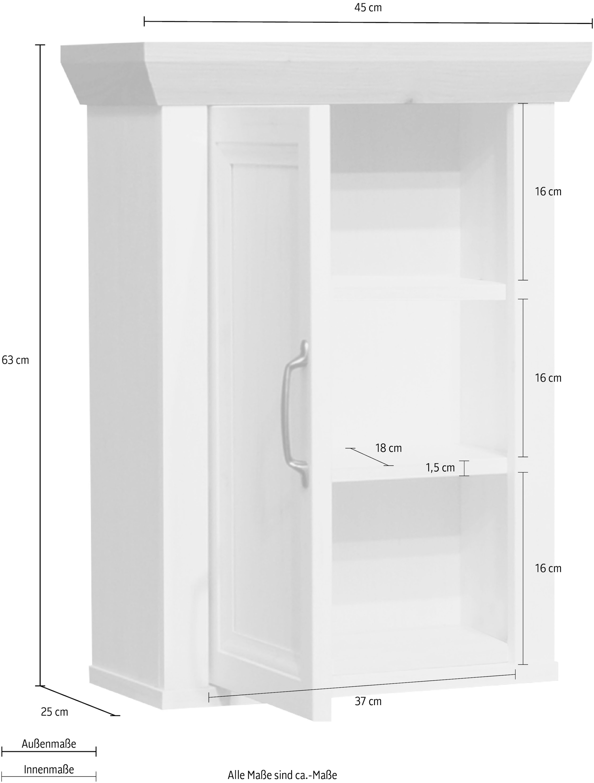 Mäusbacher Hängeschrank »Mali«, Landhausstil, Breite 45 cm, Höhe 63 cm, Metallgriff