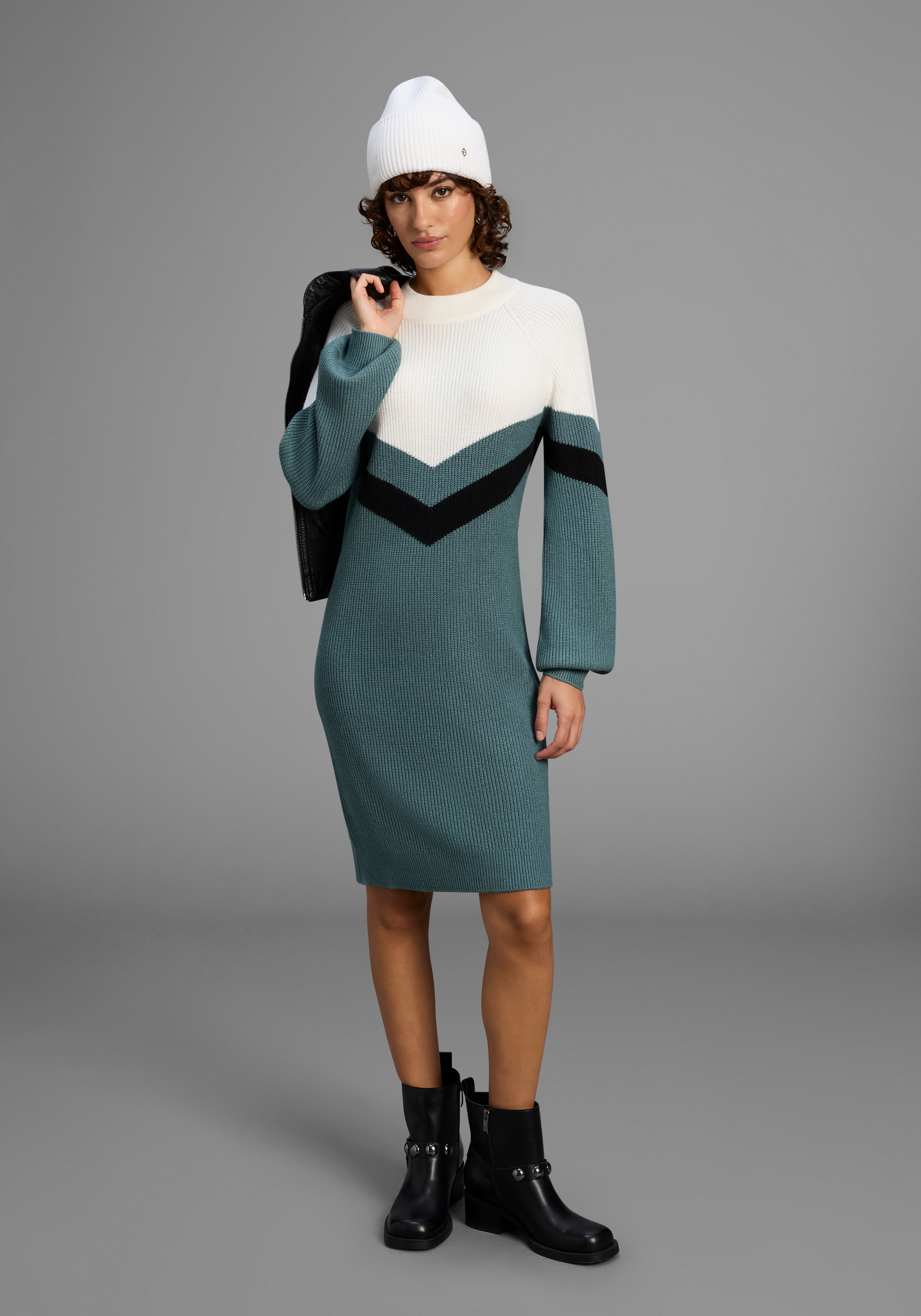 Laura Scott Robe en tricot Sans poches mit Streifenmuster aus weicher Viskosequalität