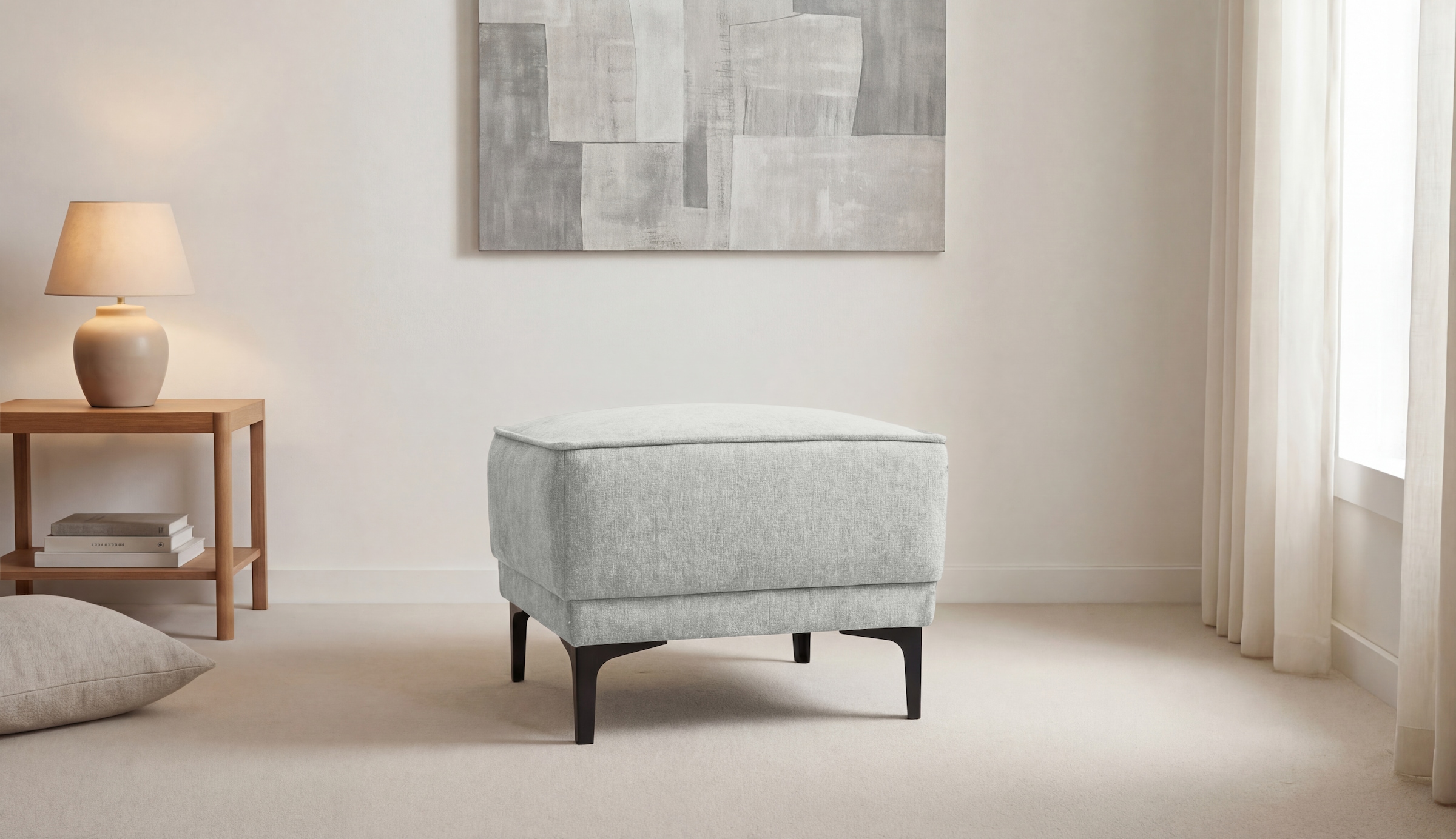 GOODproduct Tabouret »Oland Bouclé Polsterhocker« compatible avec la série OLAND