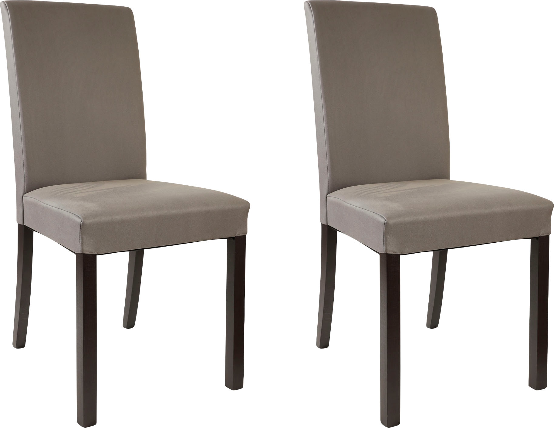 Home affaire 4-Fussstuhl »Nina«, (Set), 2 St., Microfaser, strapazierfähige Microfaser, Gestell Buche natur oder wenge lackiert