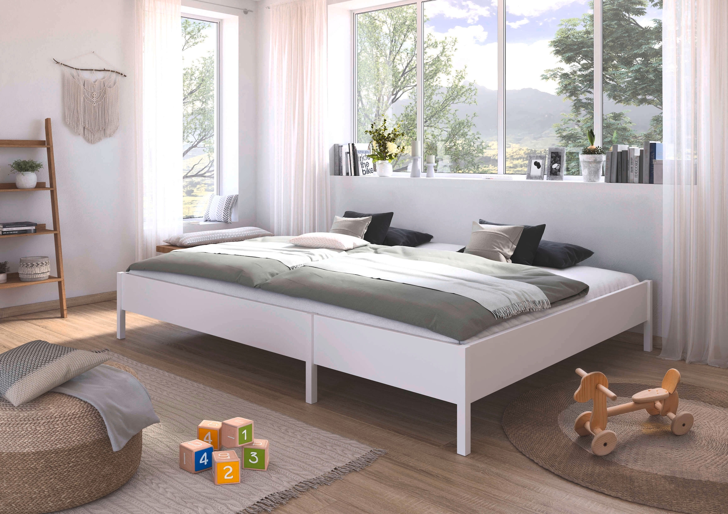 rauch Bett »Familienbett XXL Familiengrösse Ehebett Doppelbett umbaubar« flexible Umbaumöglichkeit in Einzelbetten,  240x200 cm und 270x200 cm - mit oder ohne Kopfteil MADE IN GERMANY