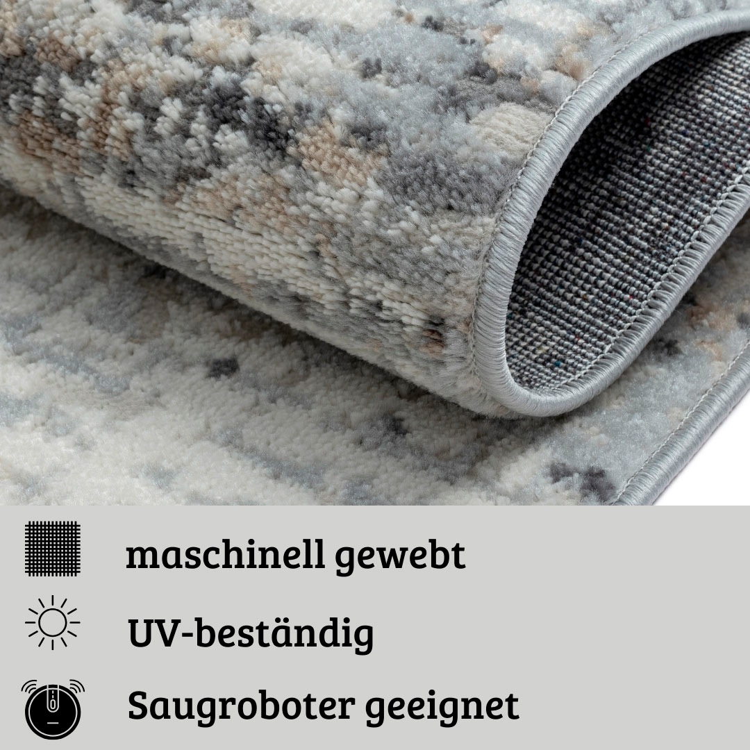 my home Teppich »Kaylan, LAGERRÄUMUNG!«, rechteckig, 8 mm Höhe, Kurzflor, modernes Design, pflegeleicht, Wohnzimmer