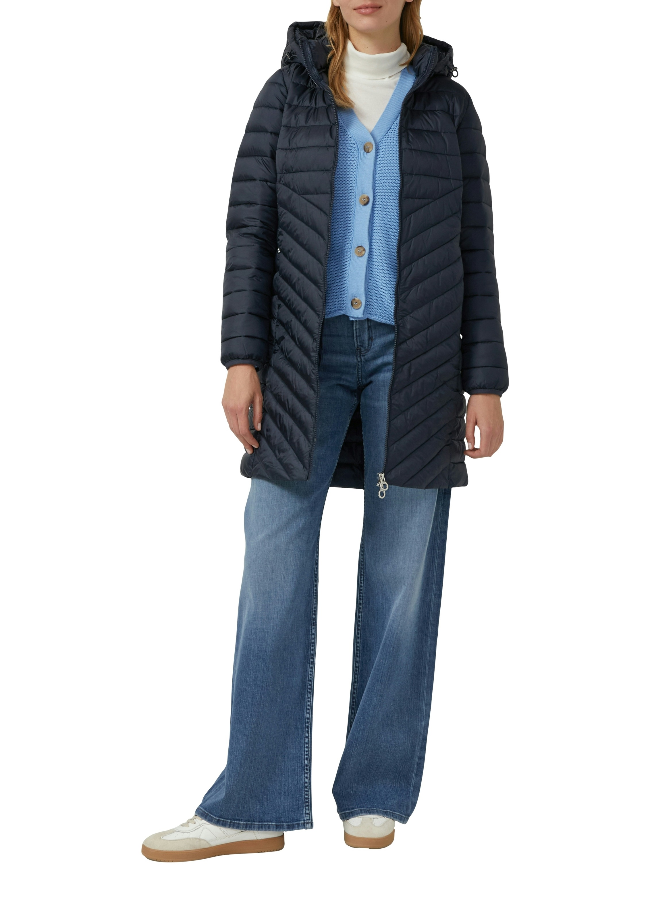s.Oliver Manteau matelassé en coupe slim fit, capuche amovible